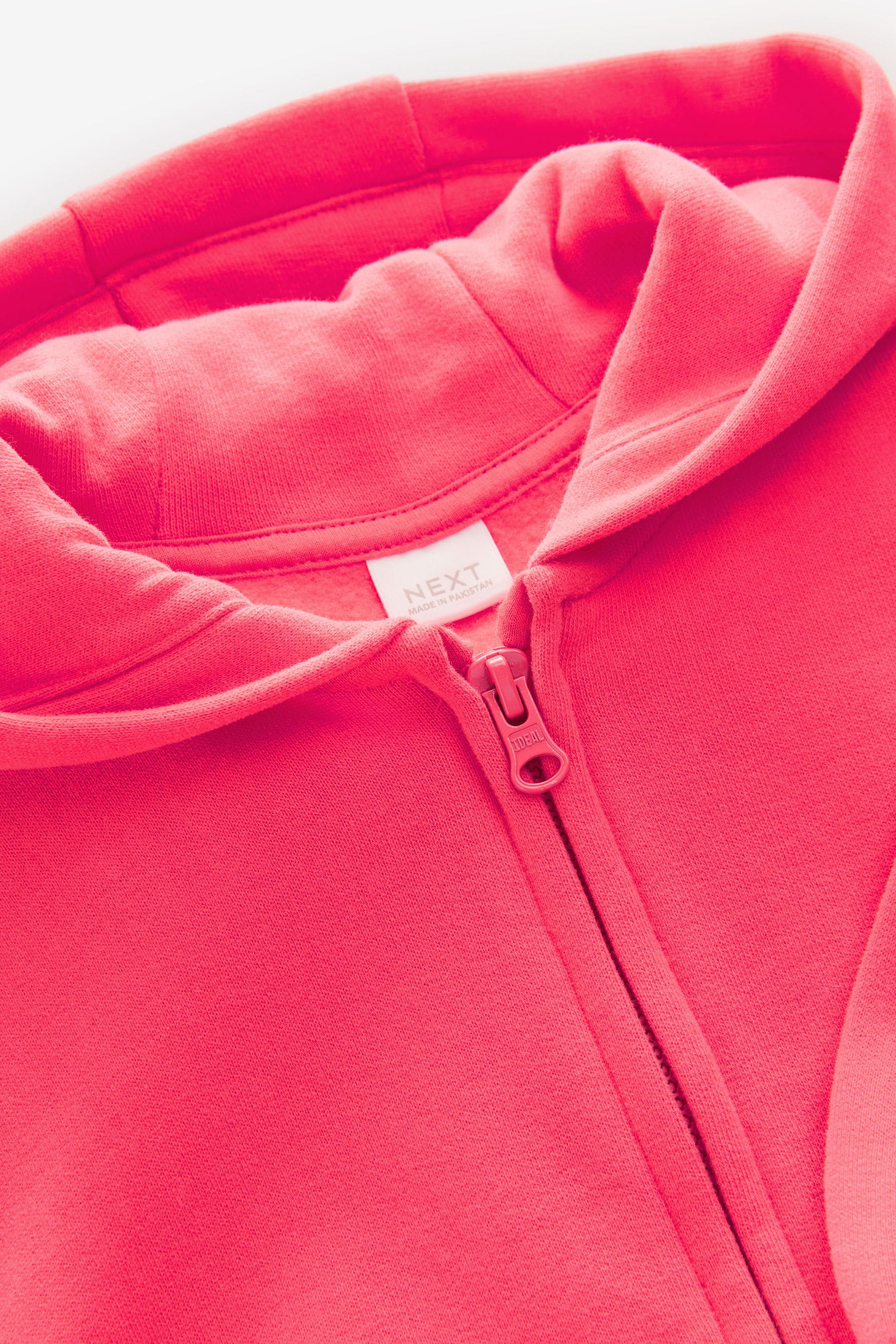 Coral Pink Zip Through Hoodie (3mths-7yrs)