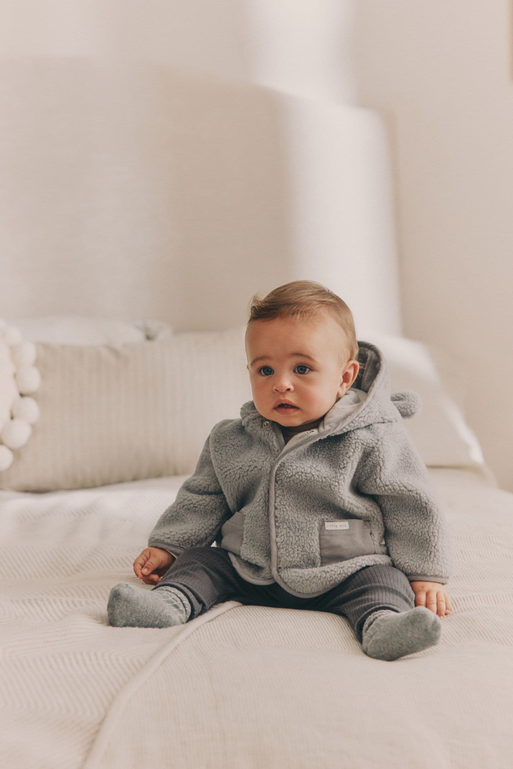 Grey Bear Cosy Borg Fleece Baby Jacket