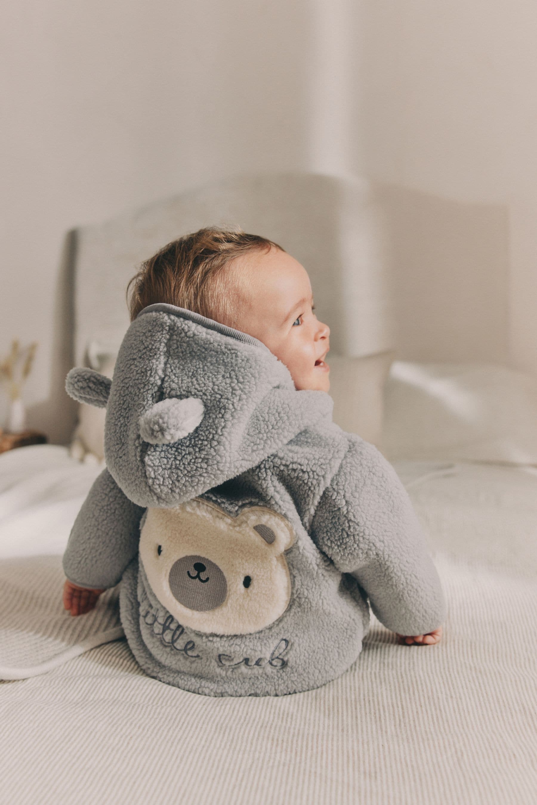 Grey Bear Cosy Borg Fleece Baby Jacket