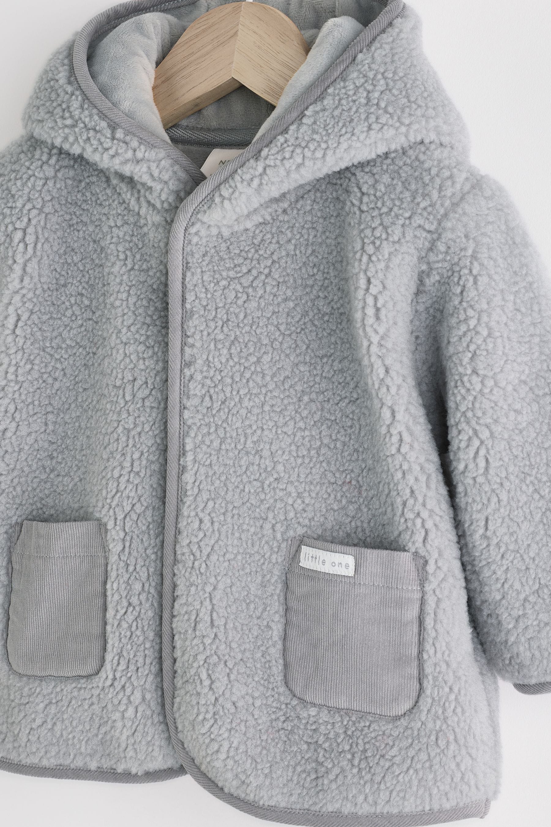 Grey Bear Cosy Borg Fleece Baby Jacket