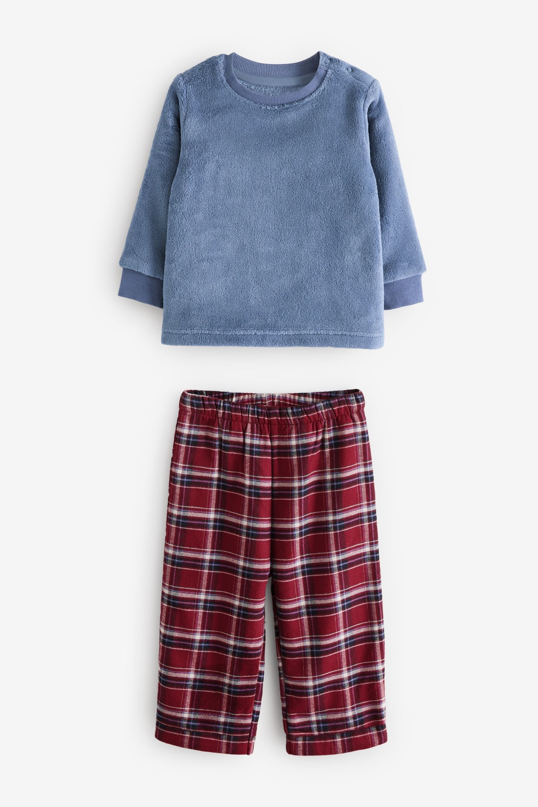 Red/Blue Check Cosy Fleece Pyjamas (9mths-12yrs)