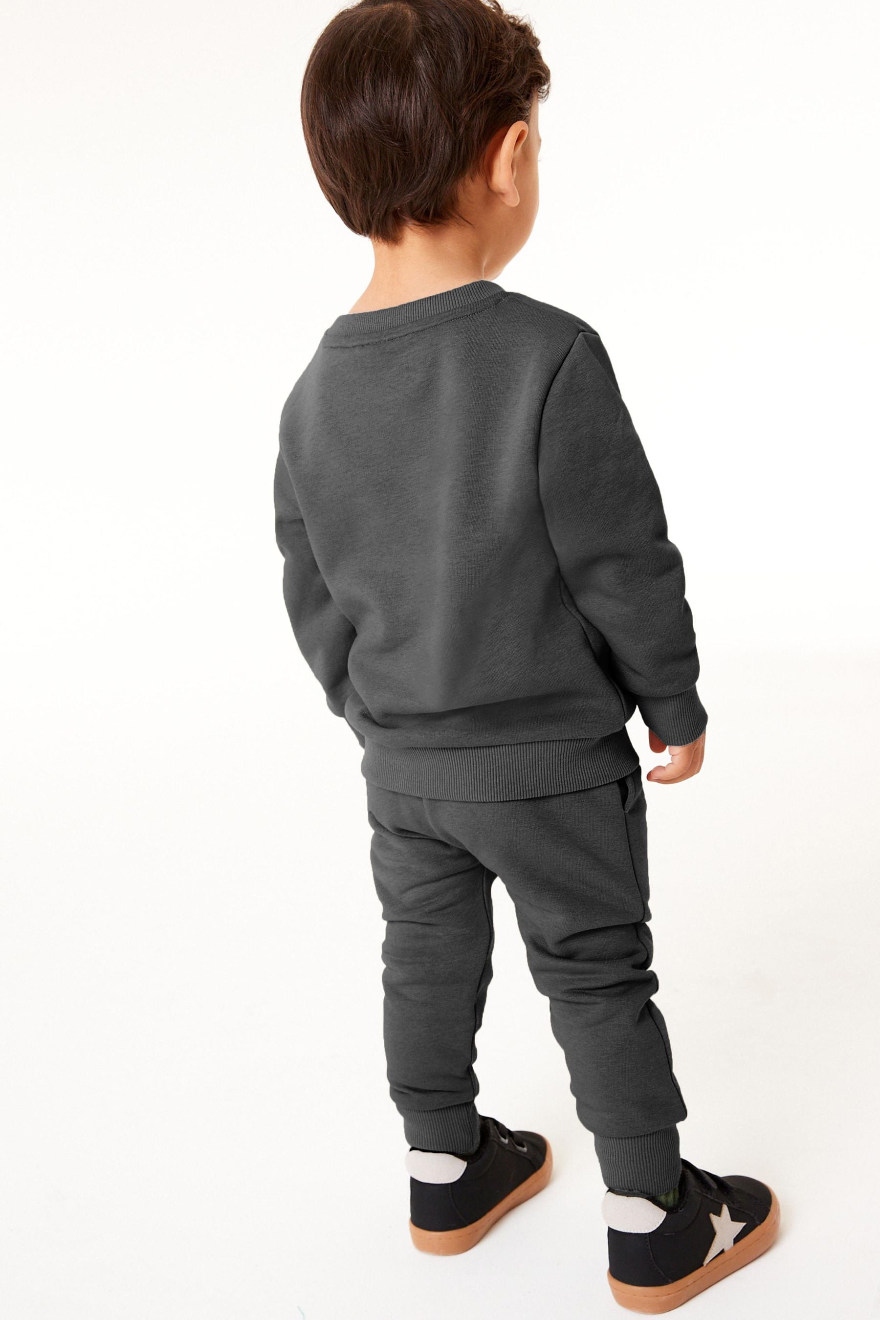 Charcoal Grey/Green 2 Pack Sweatshirt and Jogger Set (3mths-7yrs)