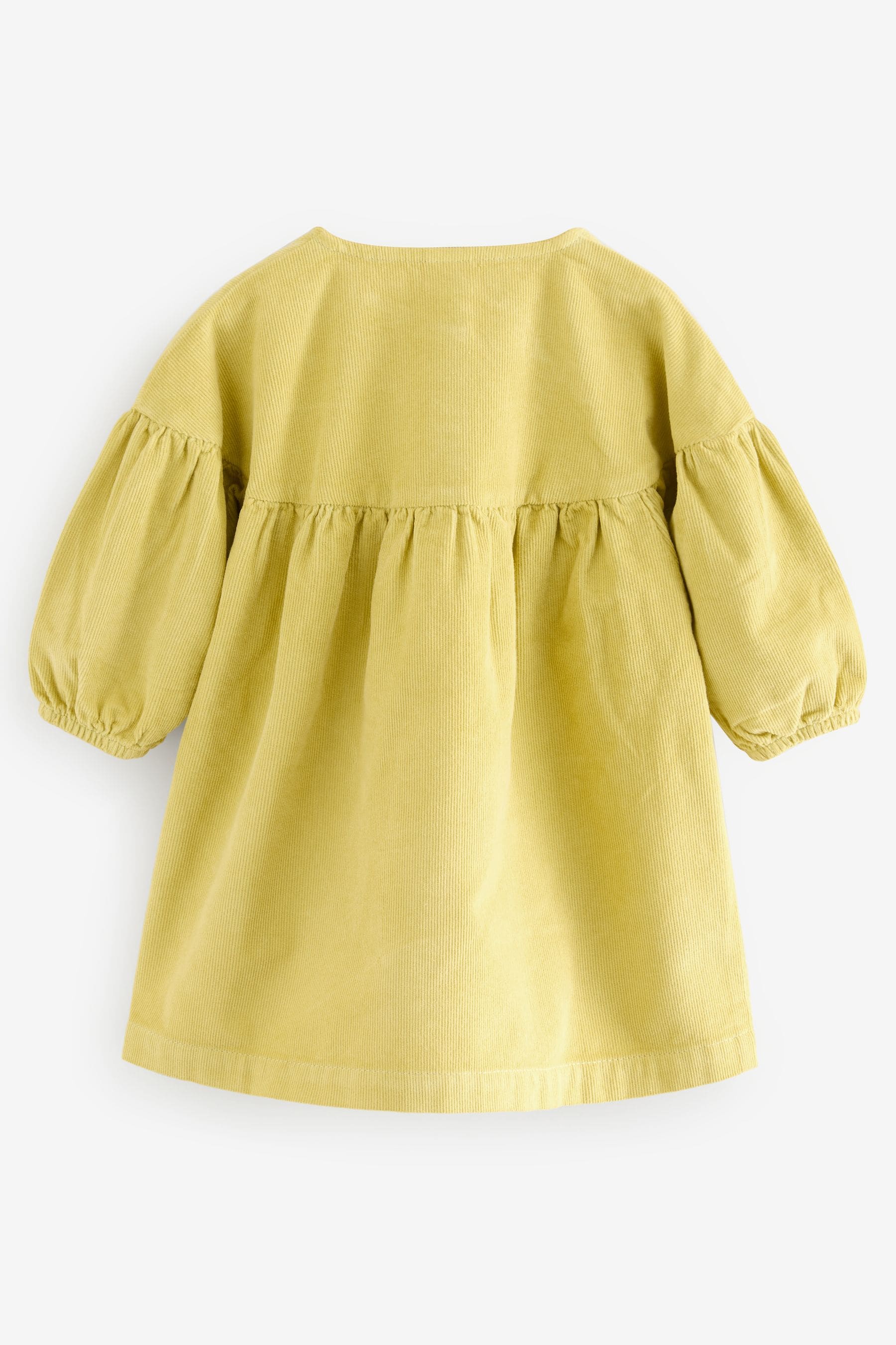 Citrine Green Cord 100% Cotton Button Through Dress (3mths-8yrs)