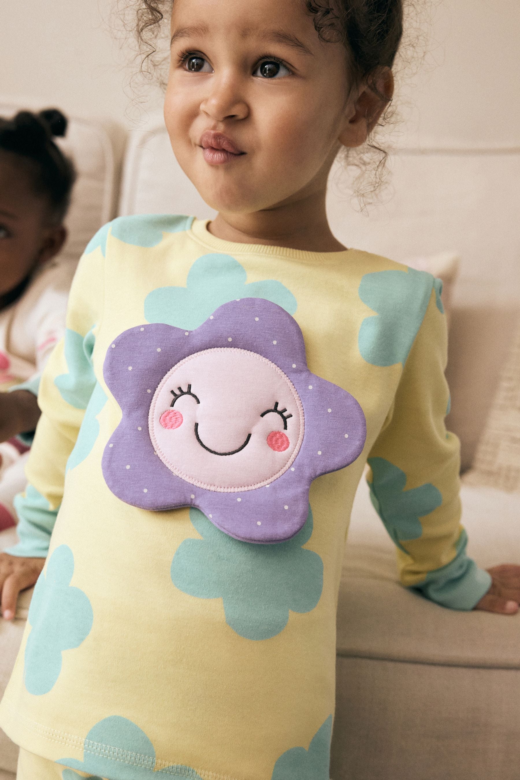 Pastel Cat/ Unicorn/ Flower 100% Cotton Long Sleeve Snuggle Pyjamas 3 Pack (9mths-16yrs)