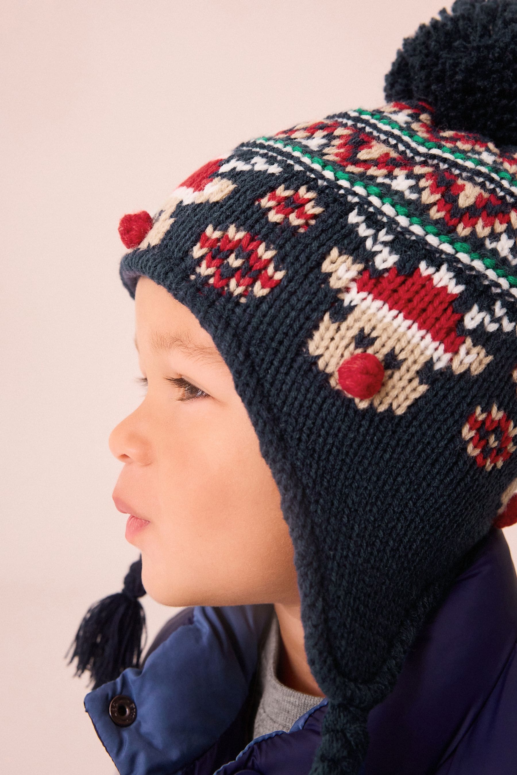 Fairisle Reindeer Inca Pattern Hat (3mths-13yrs)