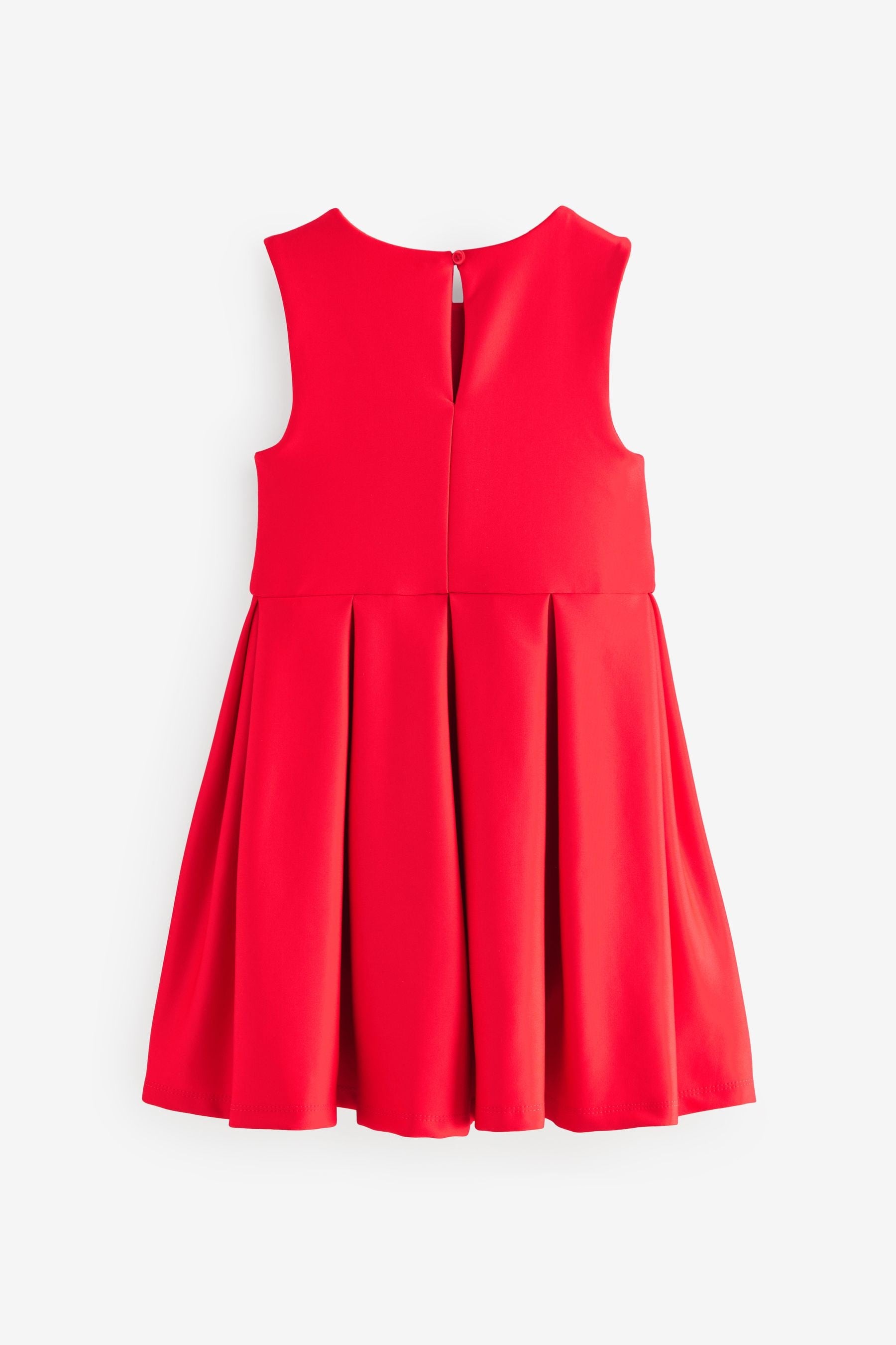 Red Bow Detail Scuba Occasion Dress (1.5-16yrs)