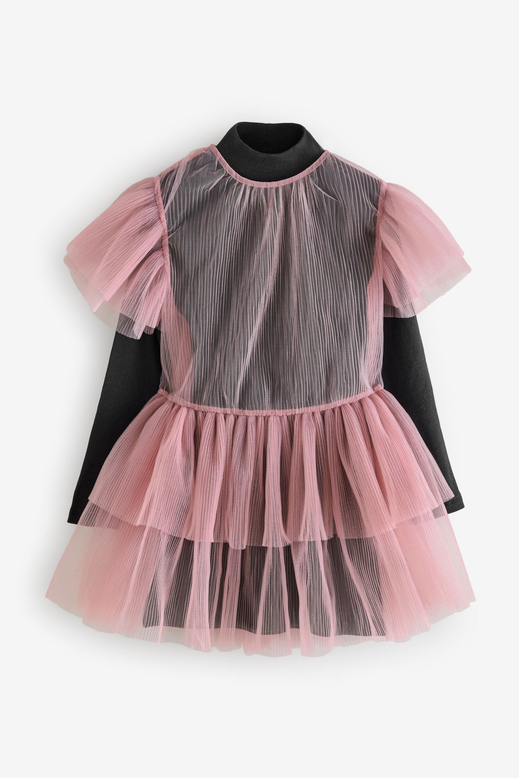 Pink 2-in-1 Mesh Party Dress (3-16yrs)