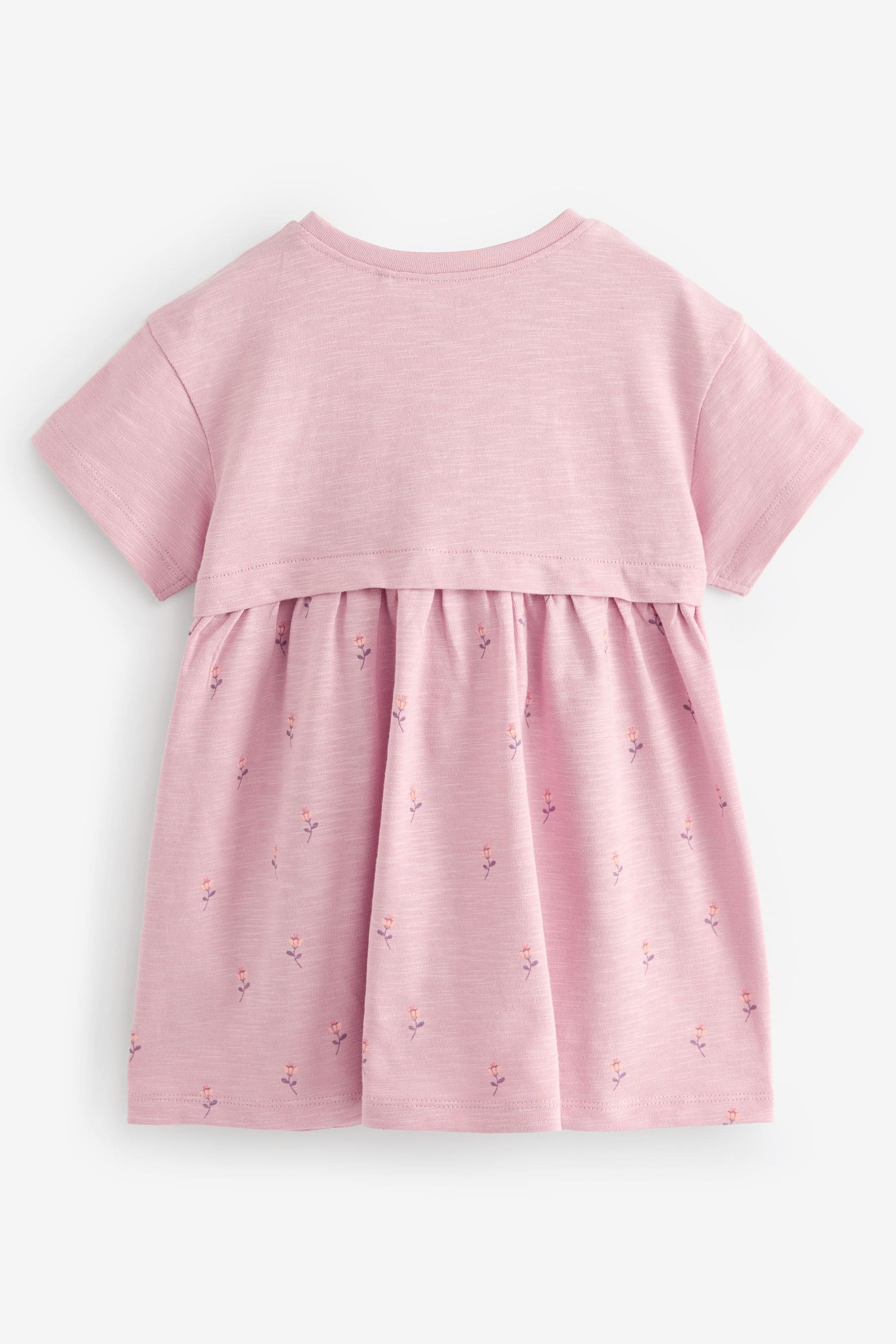 Pale Pink Short Sleeve Jersey Dress (3mths-7yrs)