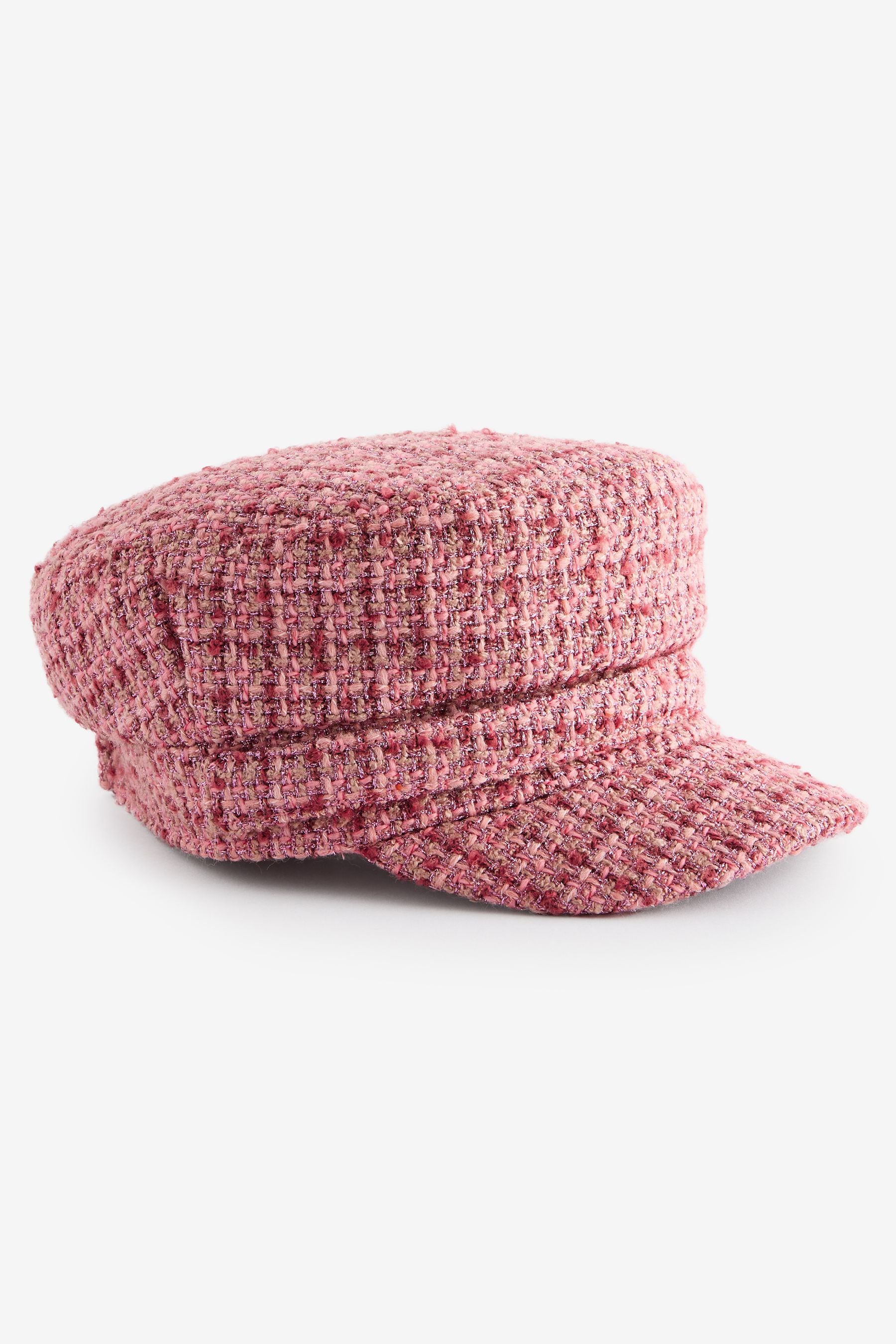 Pink Tweed Baker Boy Hat (3-16yrs)