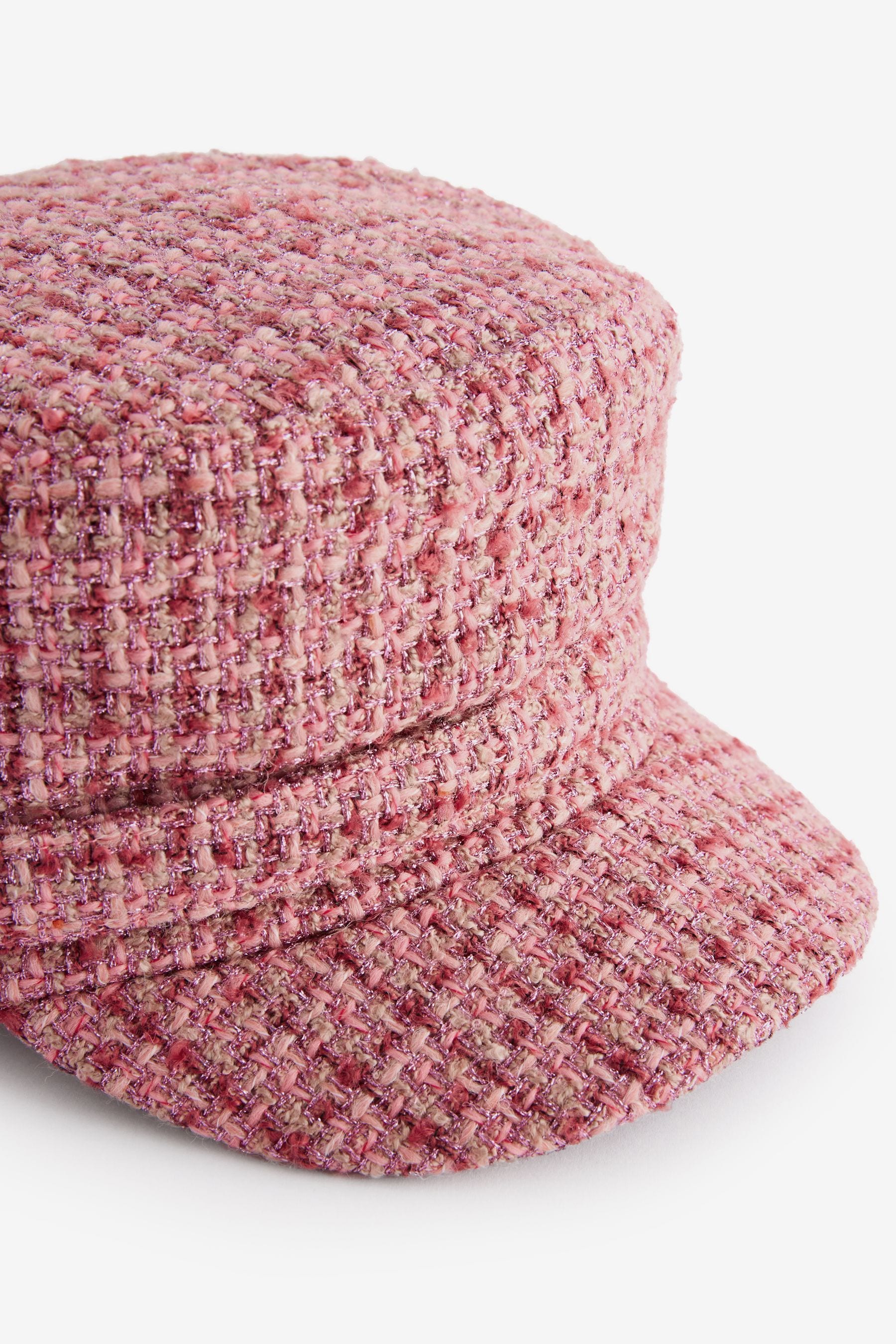 Pink Tweed Baker Boy Hat (3-16yrs)