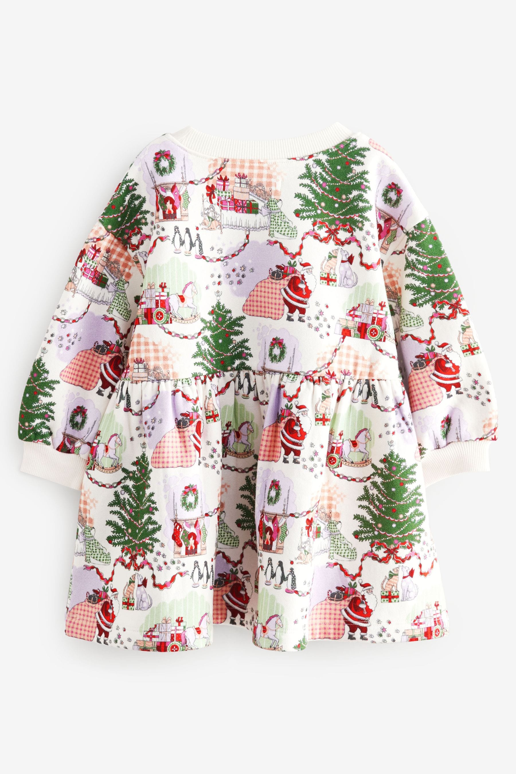 Ecru White Cath Kidston Christmas Sweat Dress (3mths-7yrs)