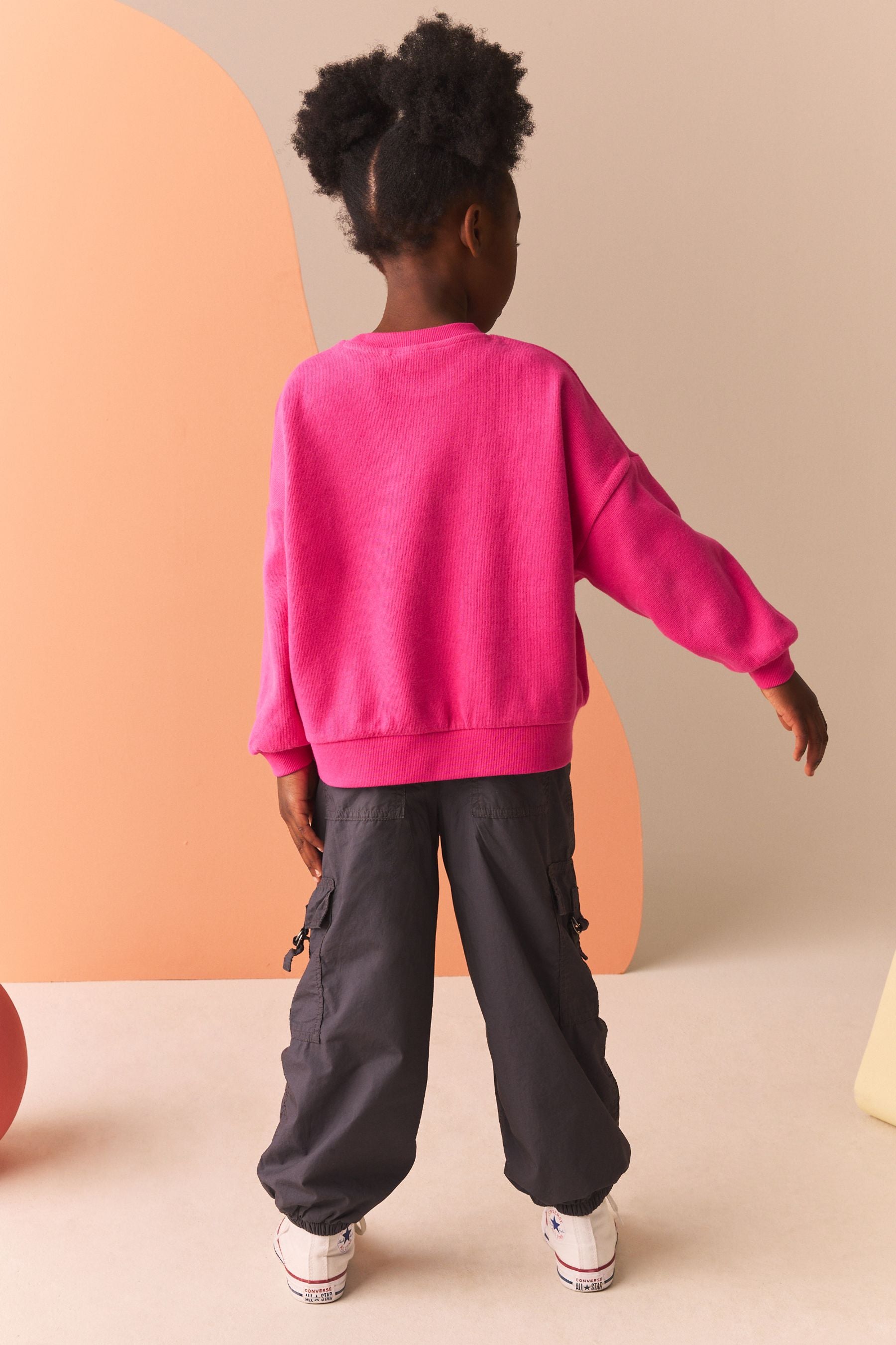 Pink Oversized Cosy Rib Sweatshirt (3-16yrs)