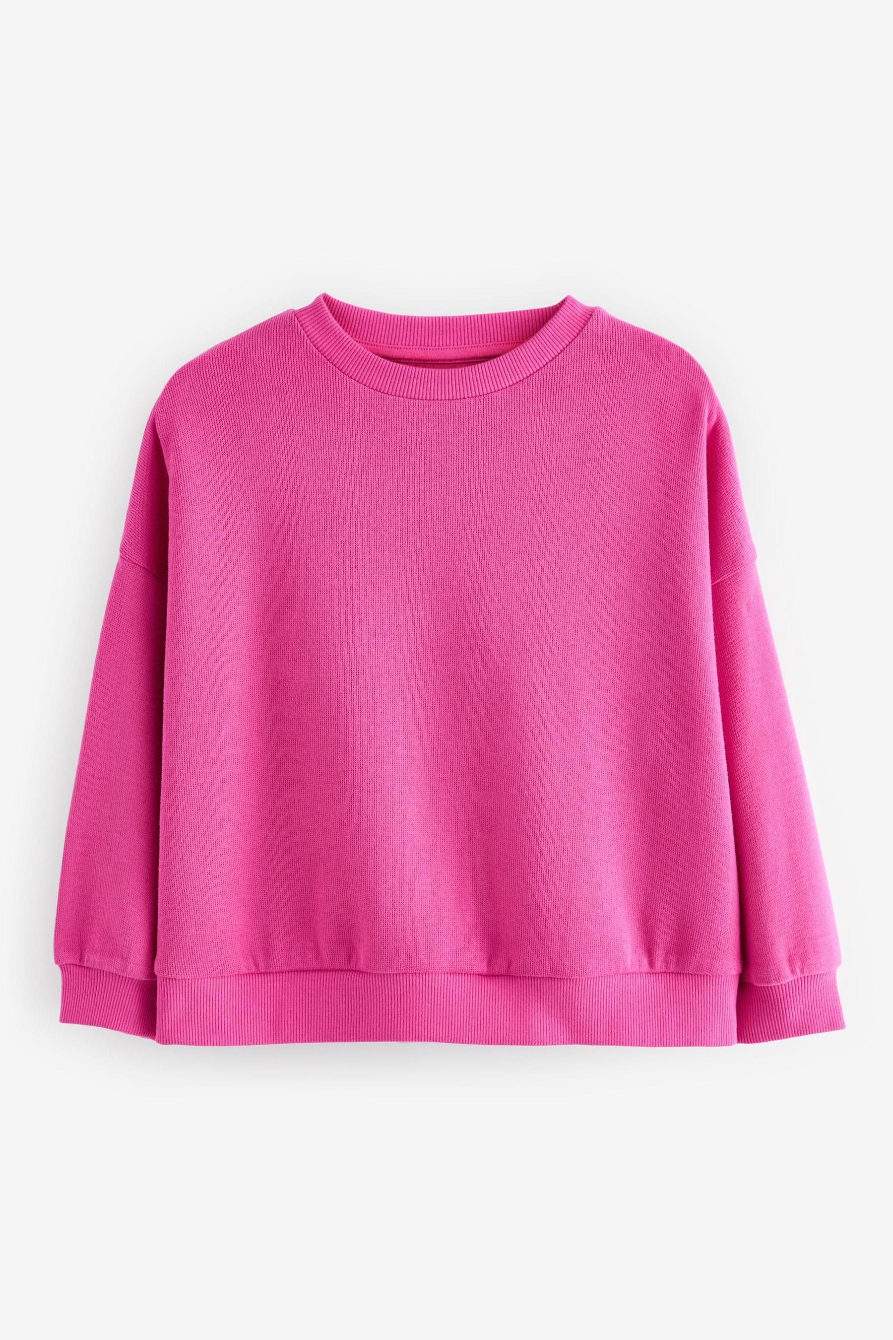 Pink Oversized Cosy Rib Sweatshirt (3-16yrs)