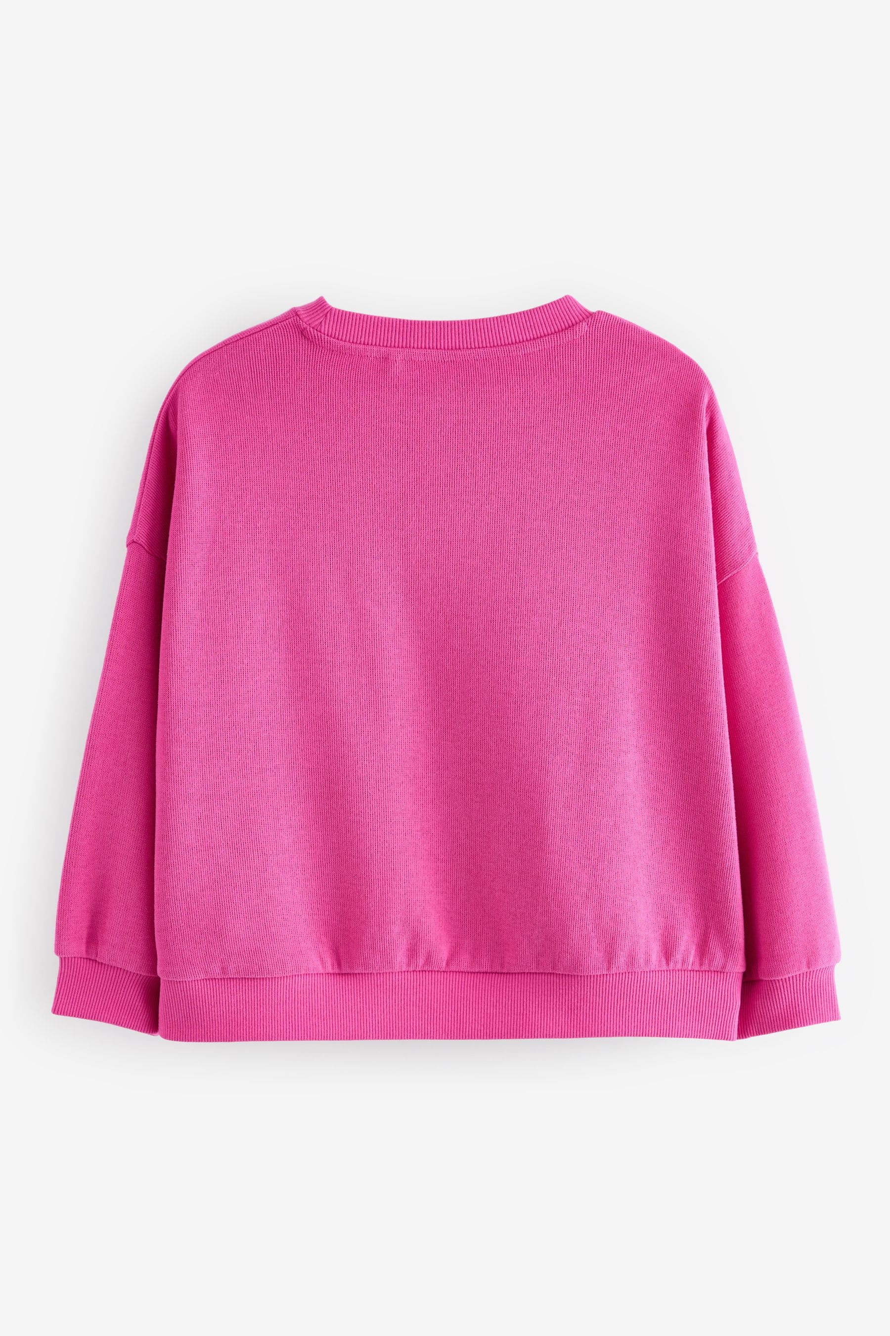 Pink Oversized Cosy Rib Sweatshirt (3-16yrs)