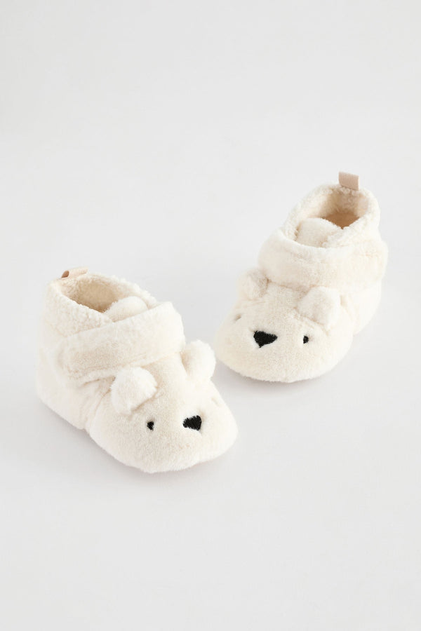 White Touch Fastening Character Baby Booties (0-2mths)