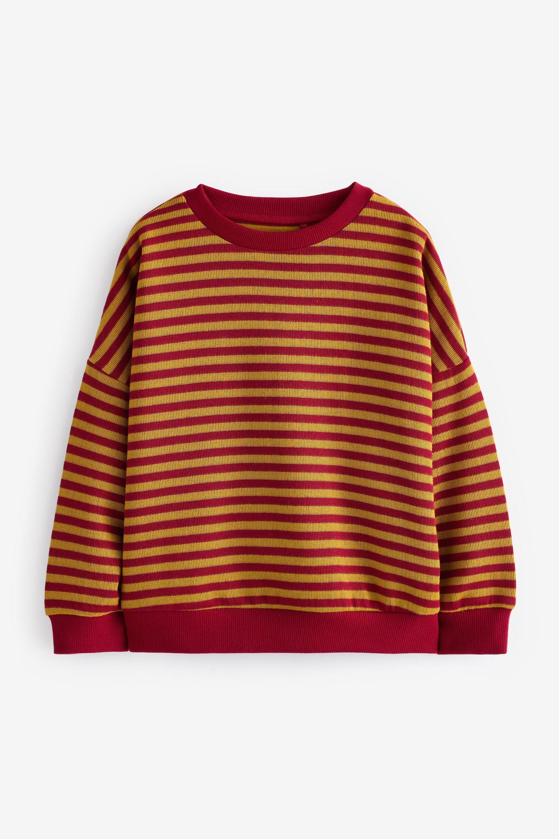 Red/Green Stripe Oversized Cosy Rib Sweatshirt (3-16yrs)