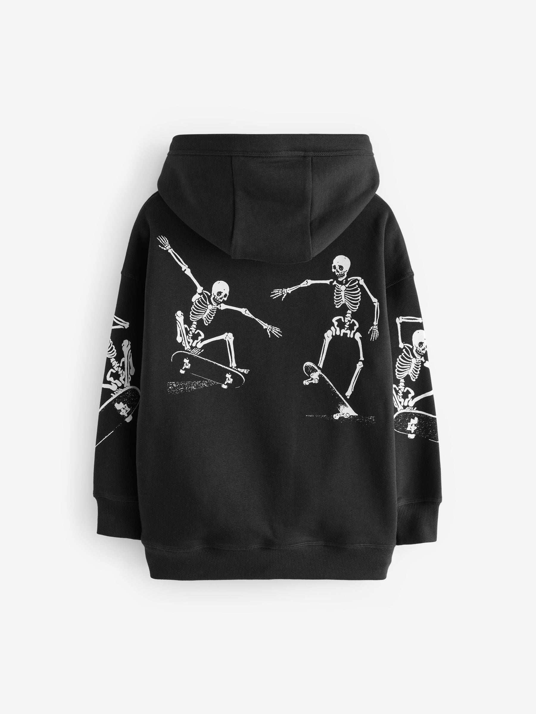 Black Skeleton Graphic Hoodie (3-16yrs)