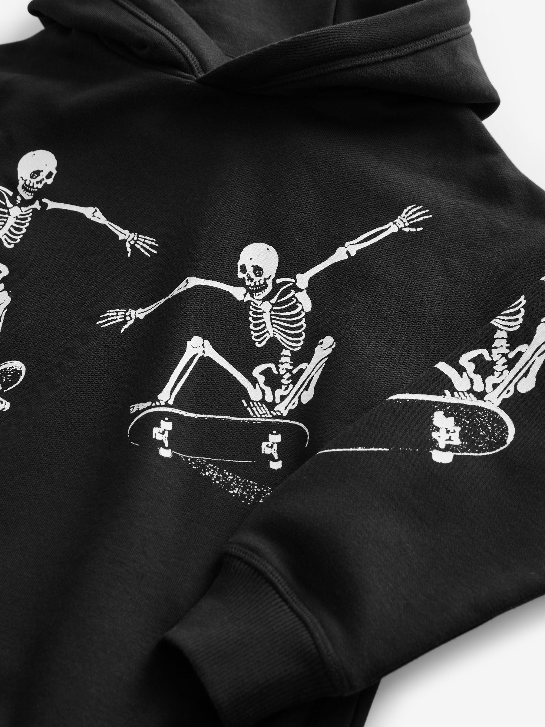 Black Skeleton Graphic Hoodie (3-16yrs)