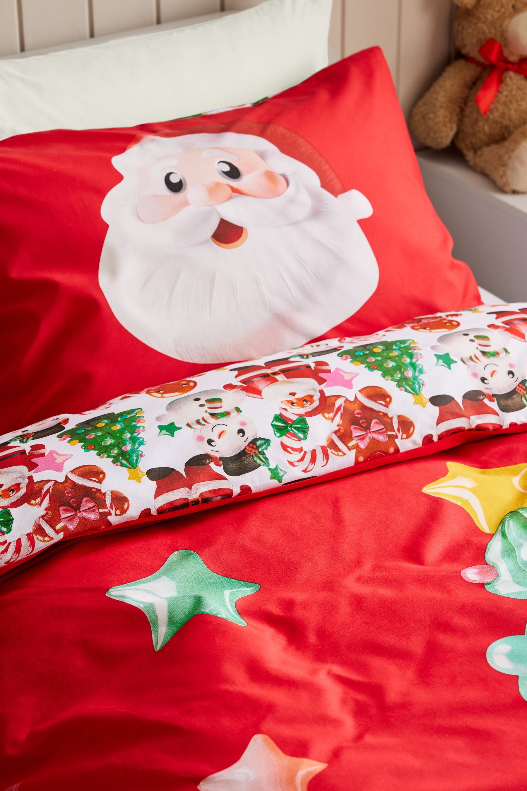 Red Santa & Friends Christmas Duvet Cover and Pillowcase Set