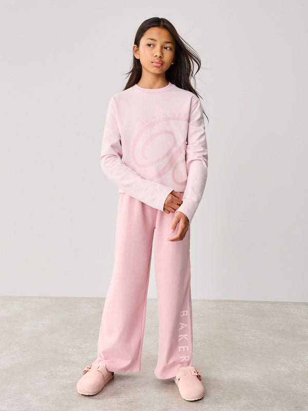 Baker by Ted Baker Pink Branded Wide Leg Pyjama Set