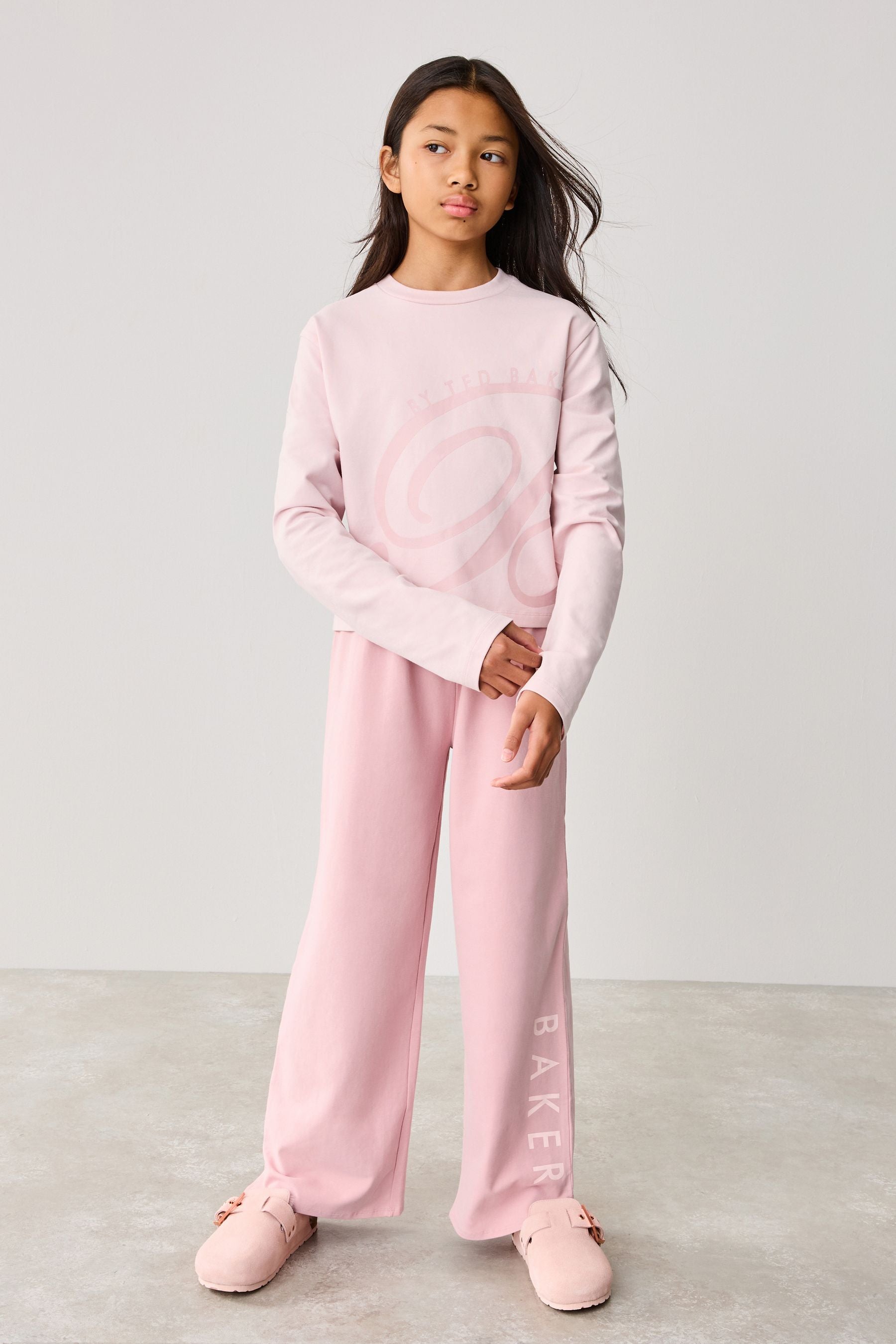 Baker by Ted Baker Pink Branded Wide Leg Pyjama Set