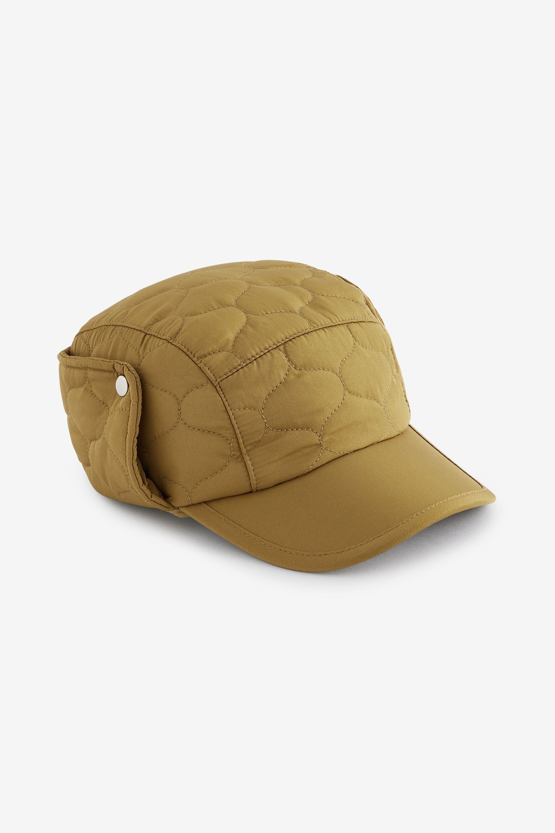 Khaki Green Quilted Trapper Style Cap (3-16yrs)