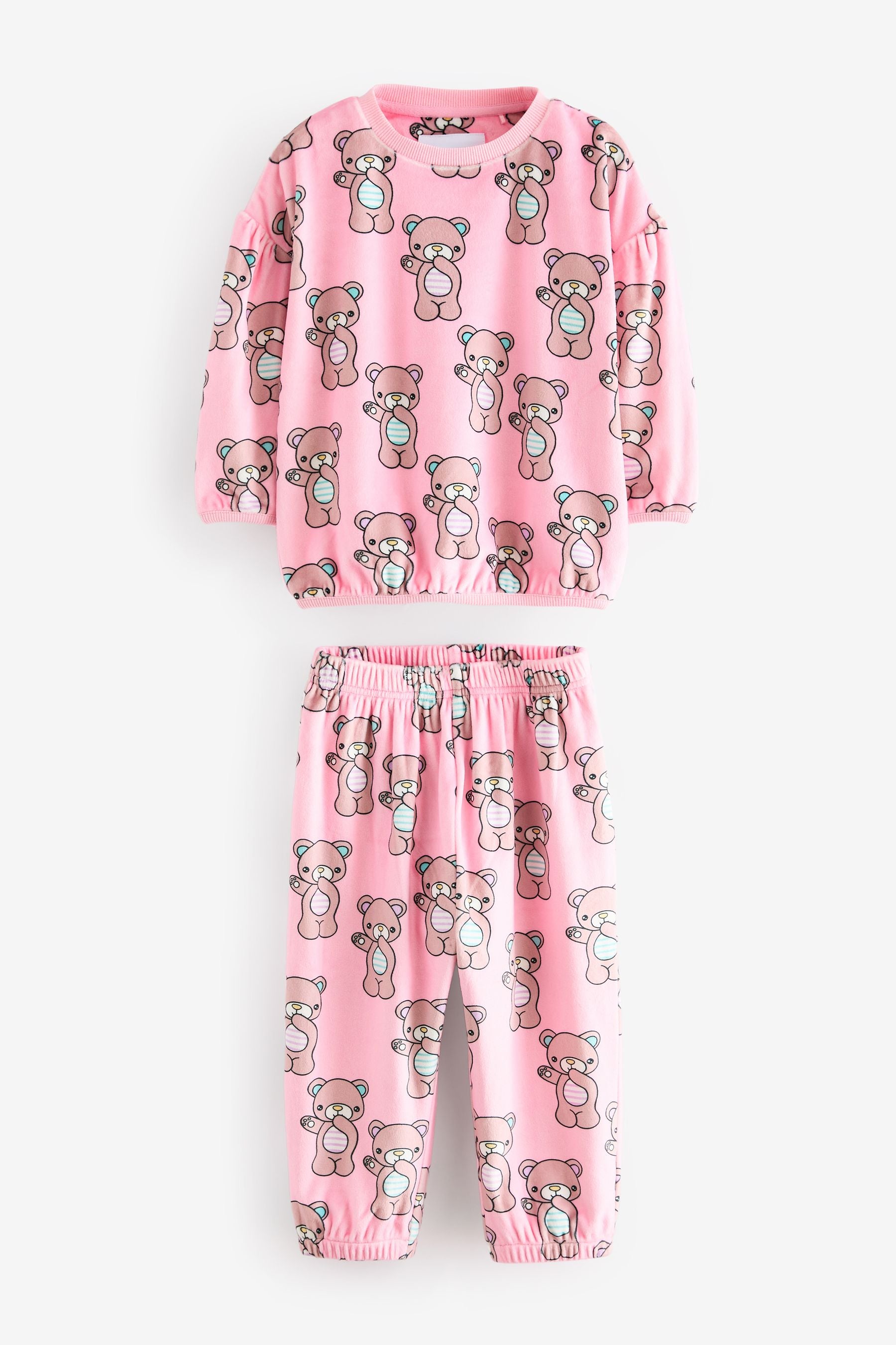 Pink Bear Cosy Fleece Pyjamas (9mths-16yrs)