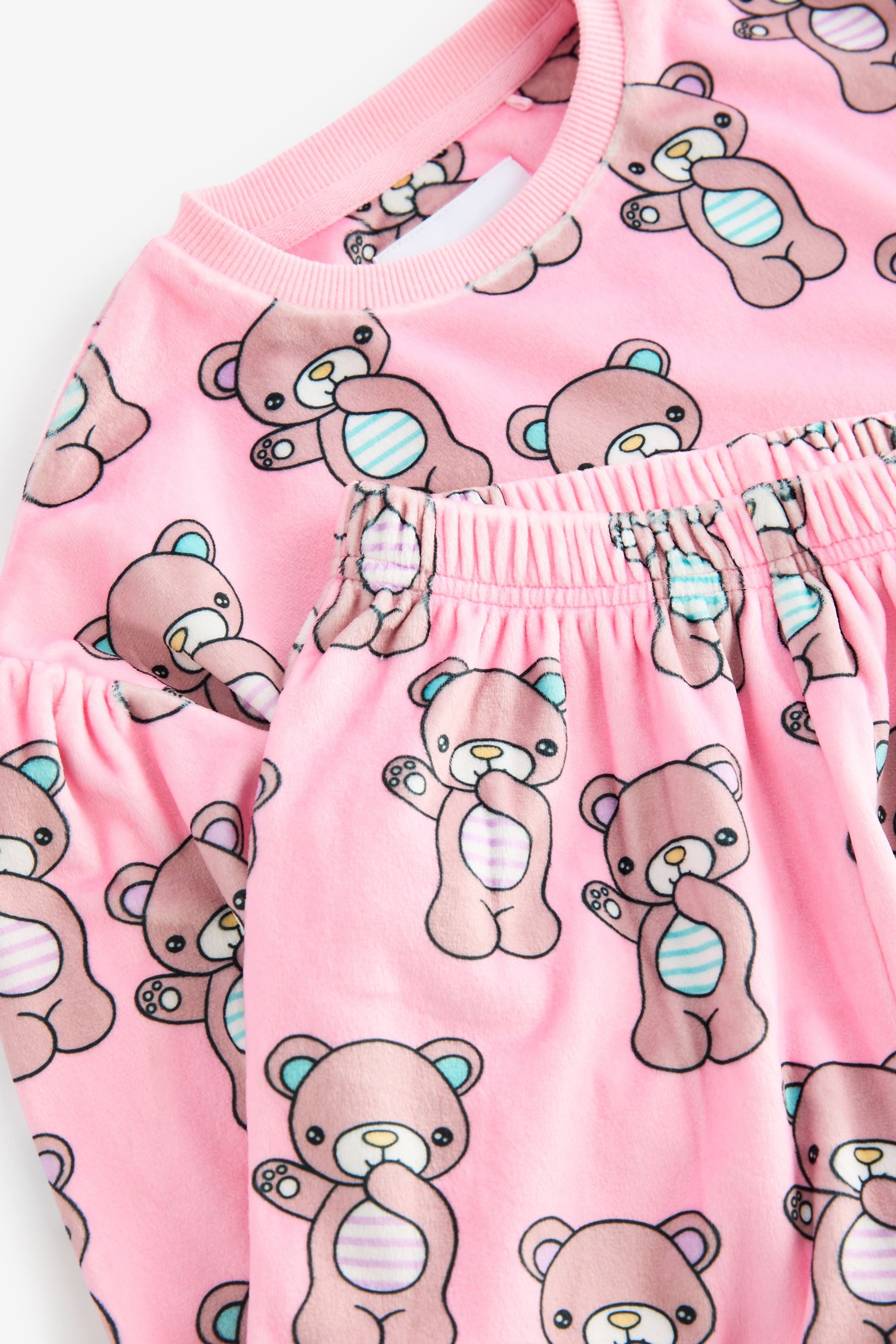 Pink Bear Cosy Fleece Pyjamas (9mths-16yrs)