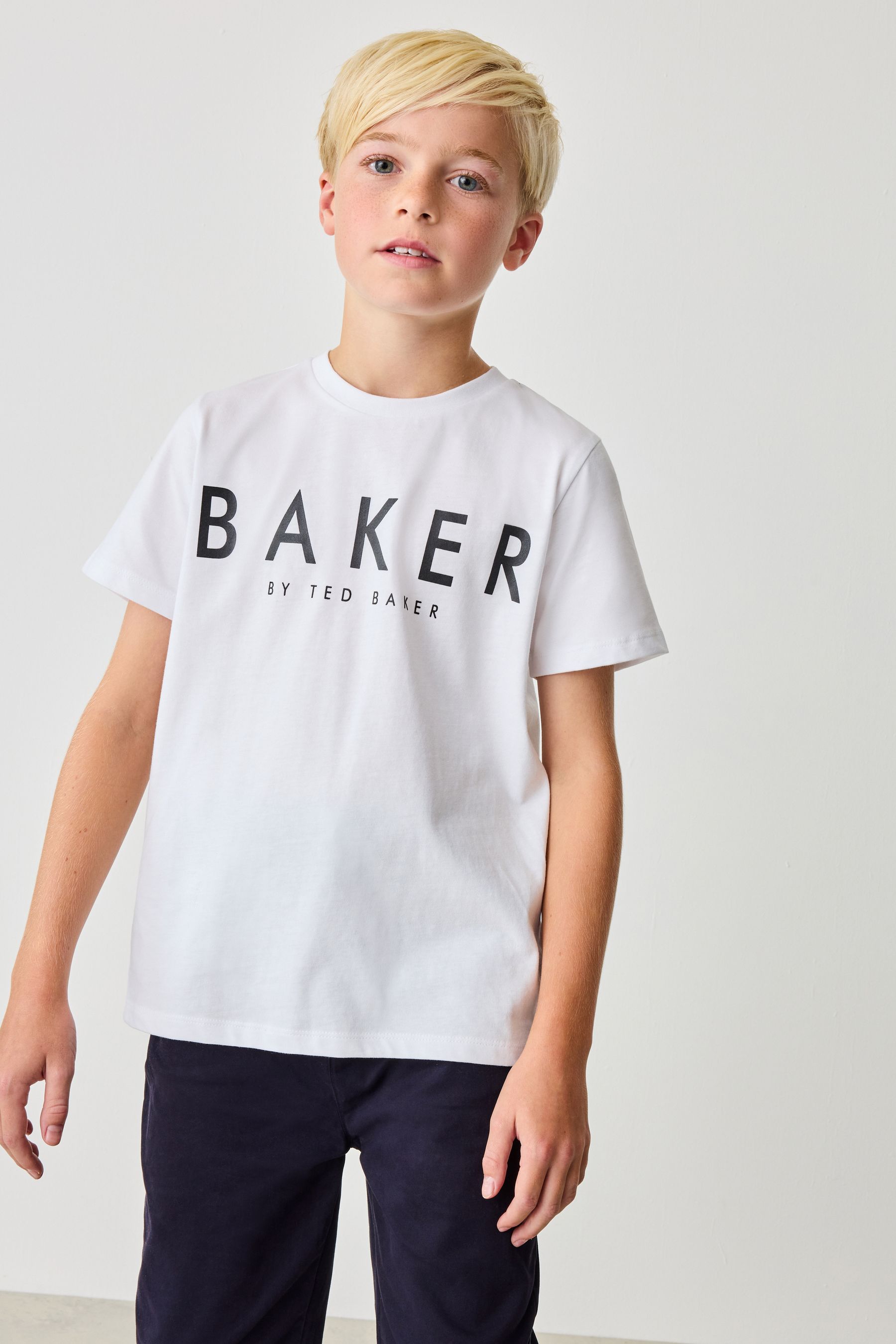 Baker by Ted Baker Navy/White 100% Cotton Textured Jacket and T-Shirt Set