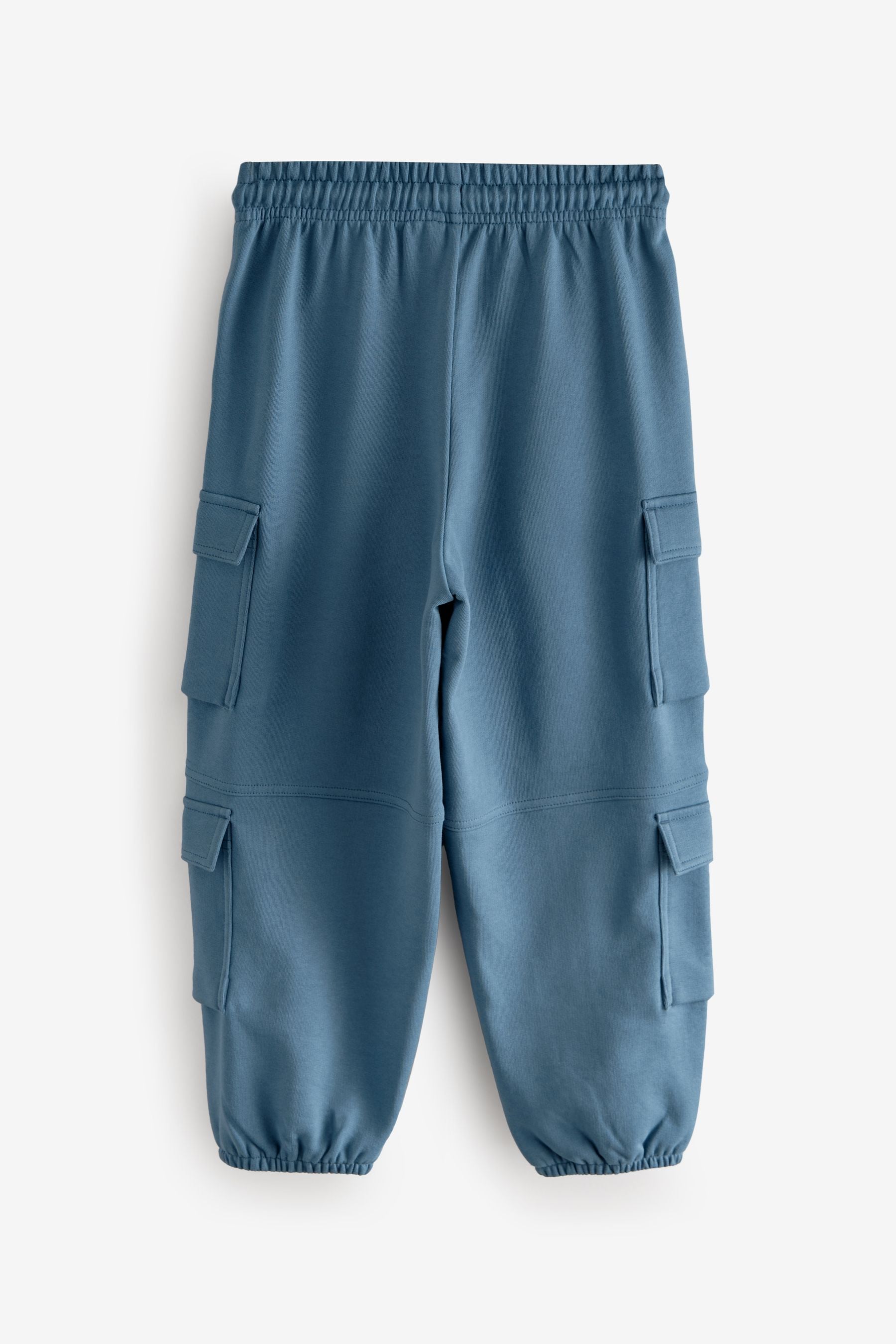 Blue 100% Cotton Parachute Style Jersey Joggers (3-16yrs)