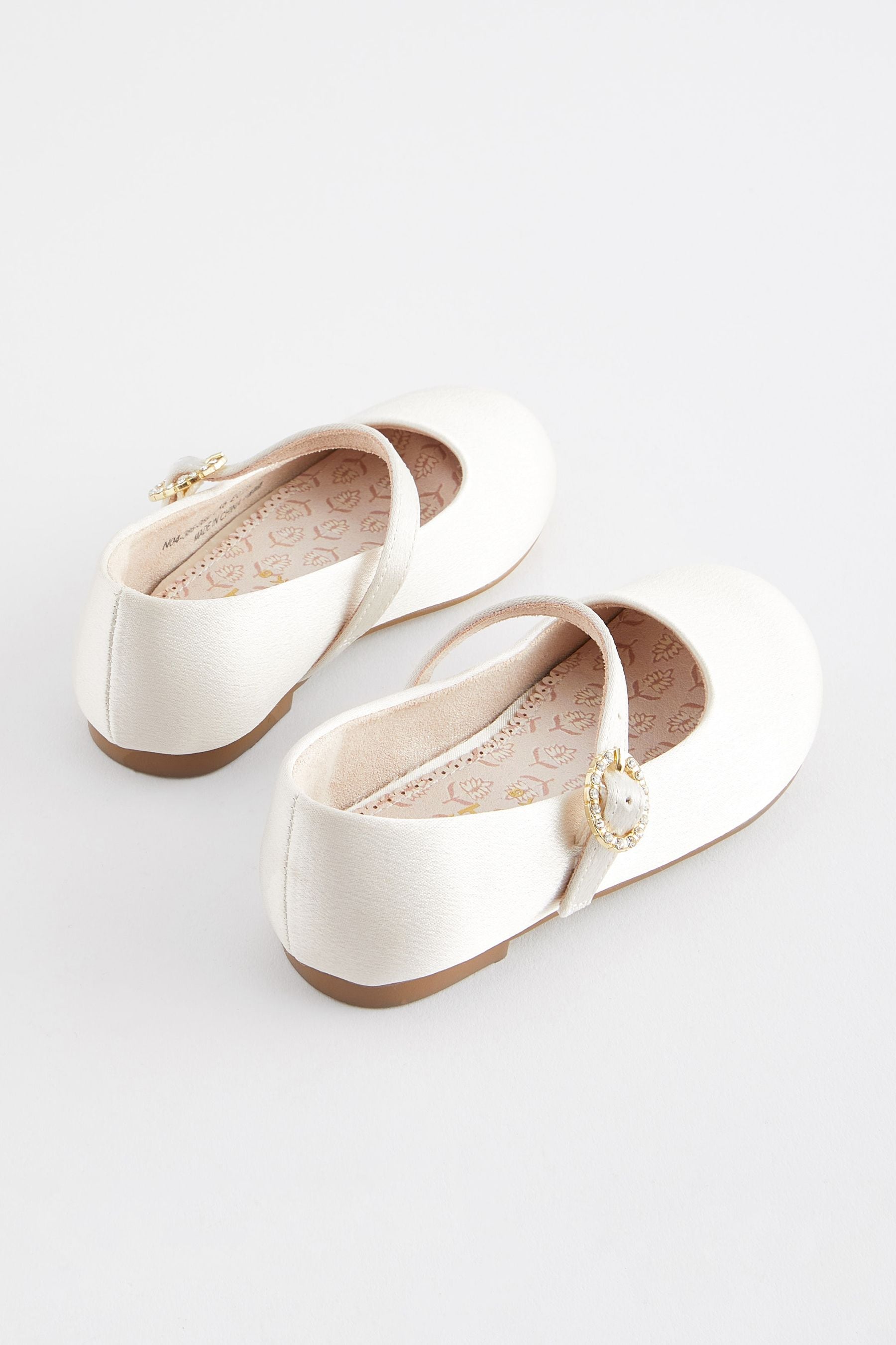 Ivory White Wide Fit (G) Bridesmaid Occasion Mary Jane Shoes