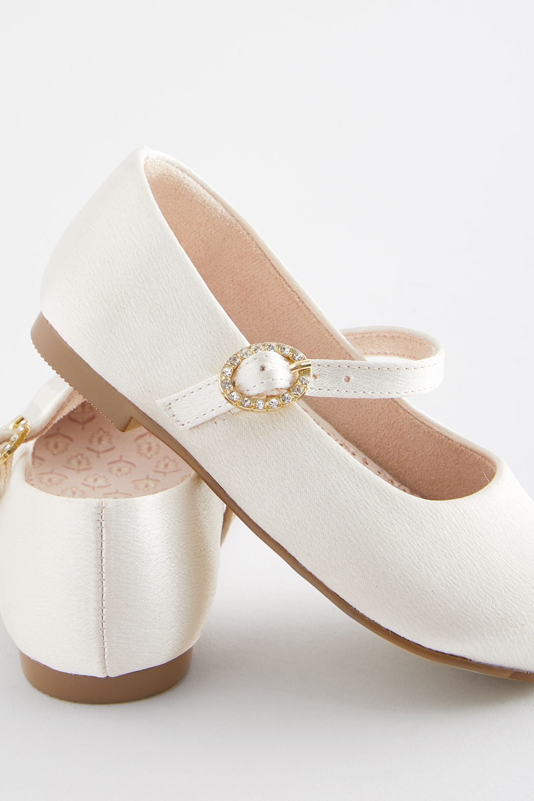 Ivory White Wide Fit (G) Bridesmaid Occasion Mary Jane Shoes