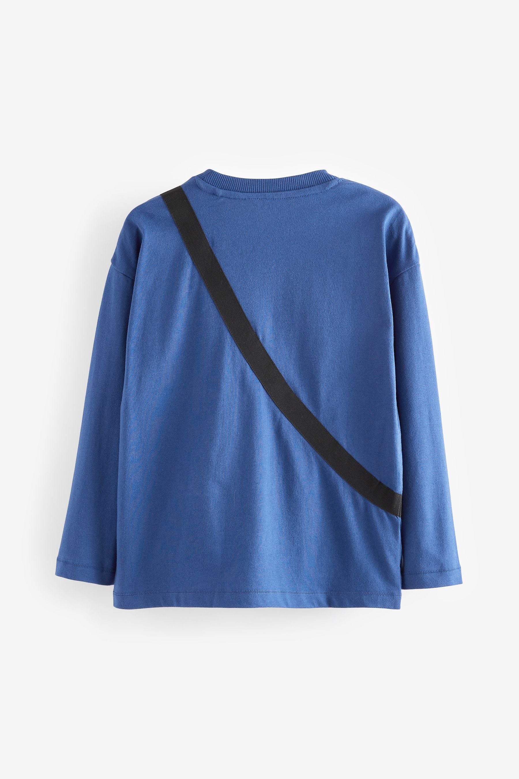 Cobalt Blue Bag Pocket Long Sleeve 100% Cotton T-Shirt (3-16yrs)