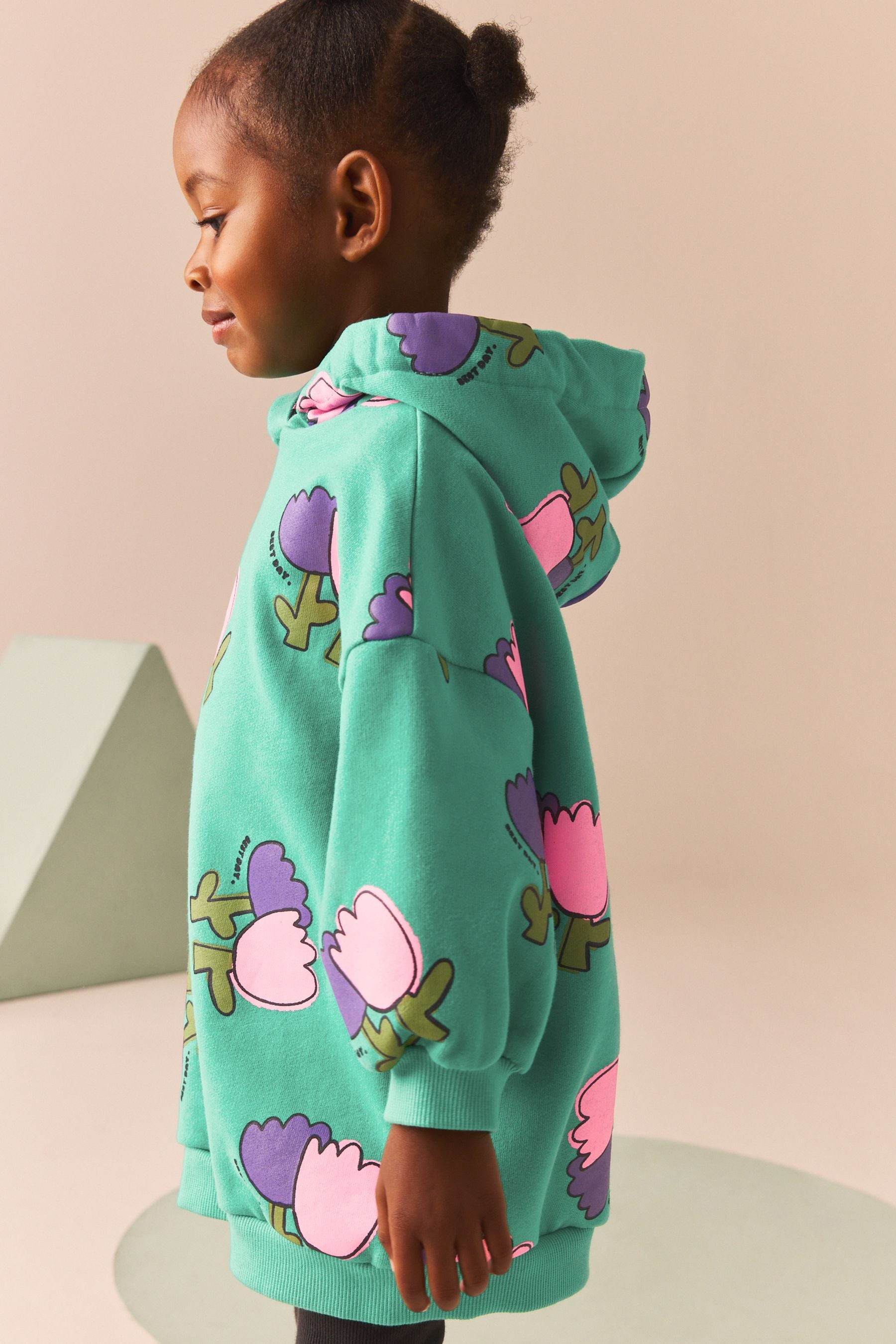 Green Hooded Sweat Dress (3mths-7yrs)