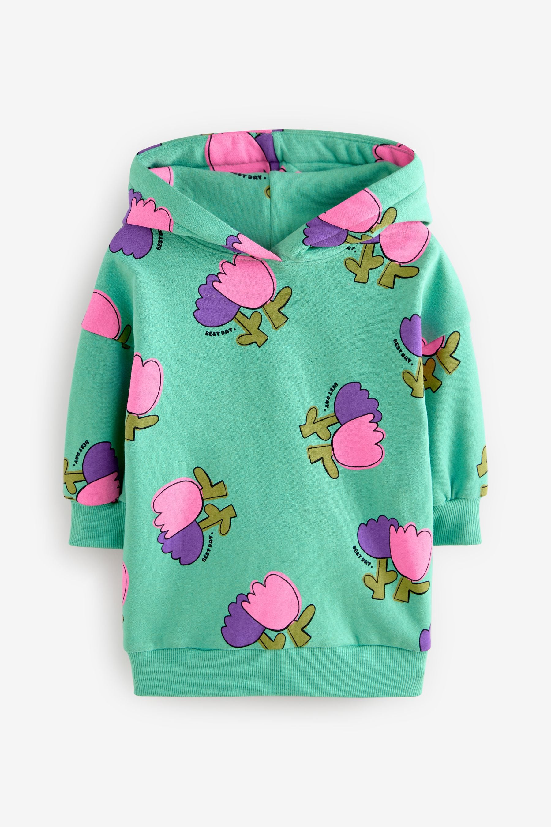 Green Hooded Sweat Dress (3mths-7yrs)