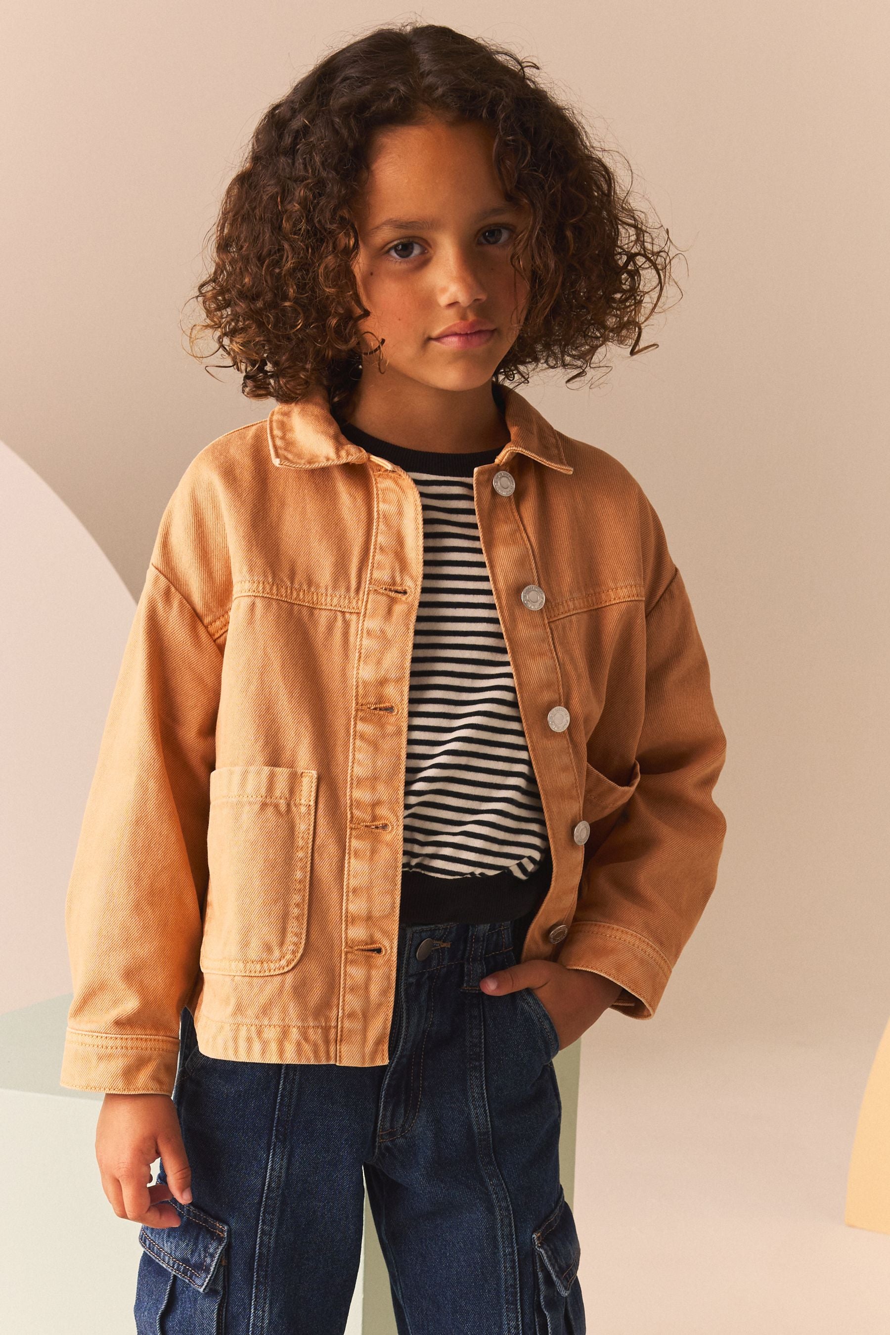 Sand 100% Cotton Denim Shacket (3-16yrs)