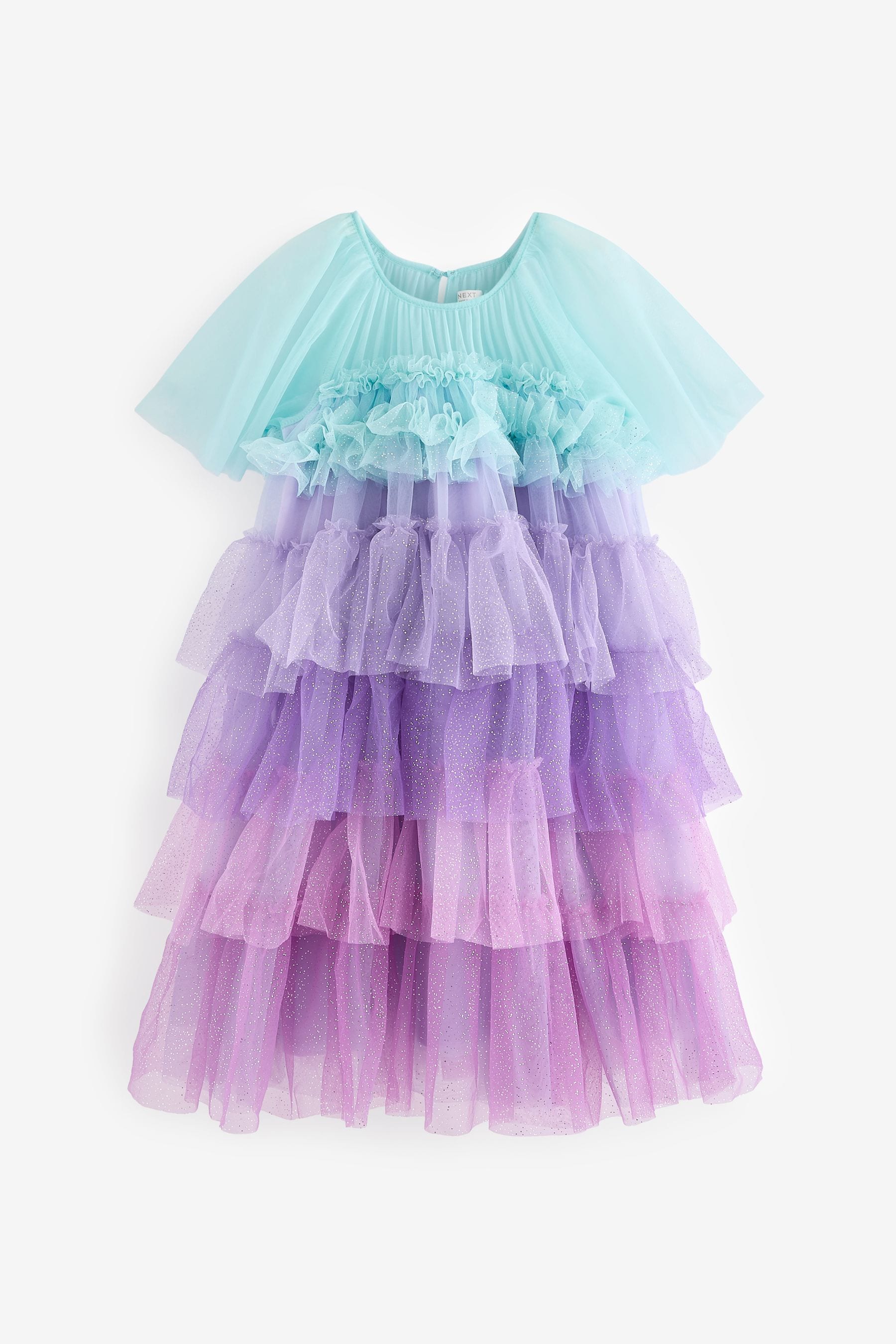 Purple/Blue Tiered Sparkle Mesh Dress (3-12yrs)