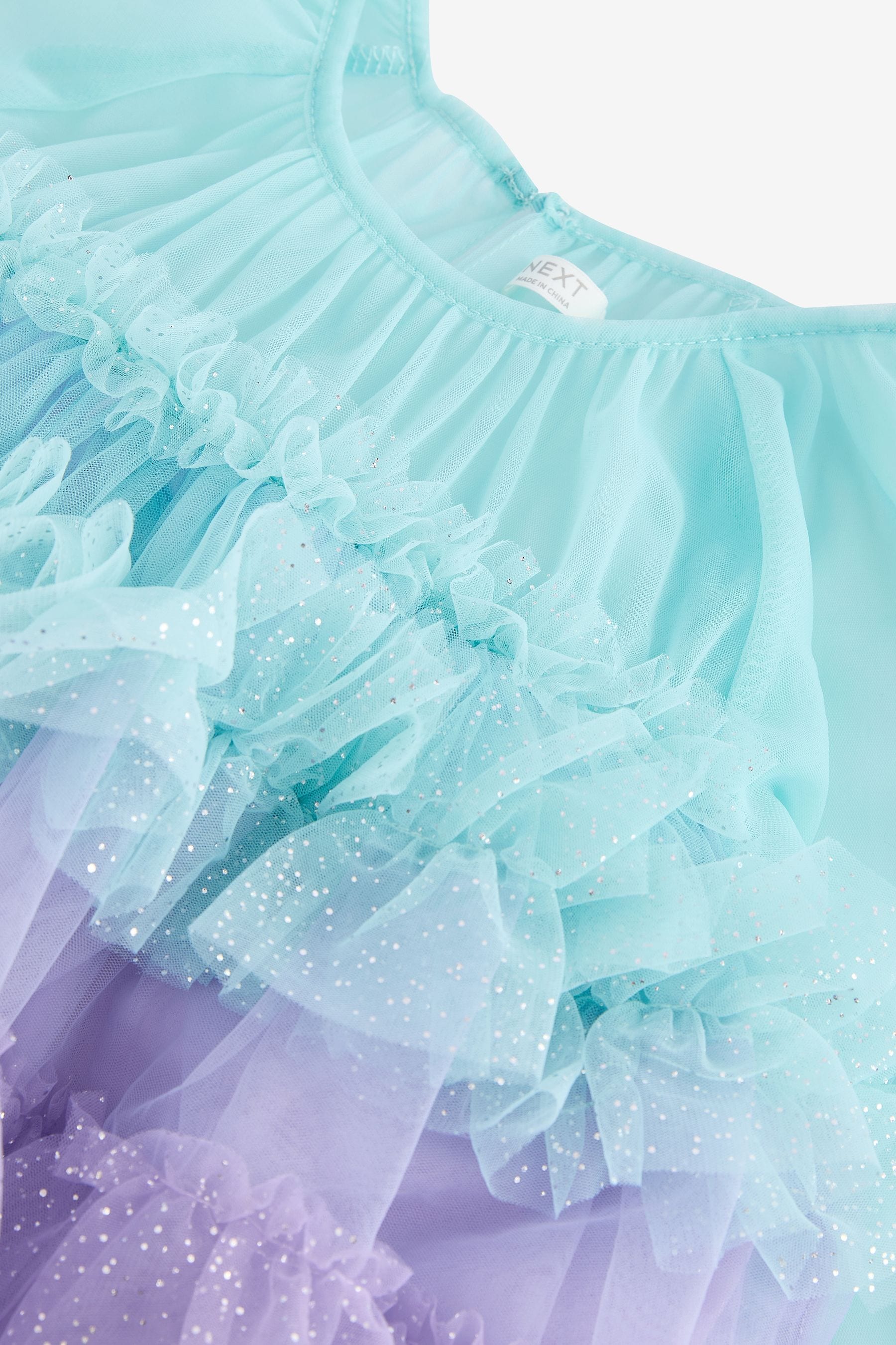 Purple/Blue Tiered Sparkle Mesh Dress (3-12yrs)