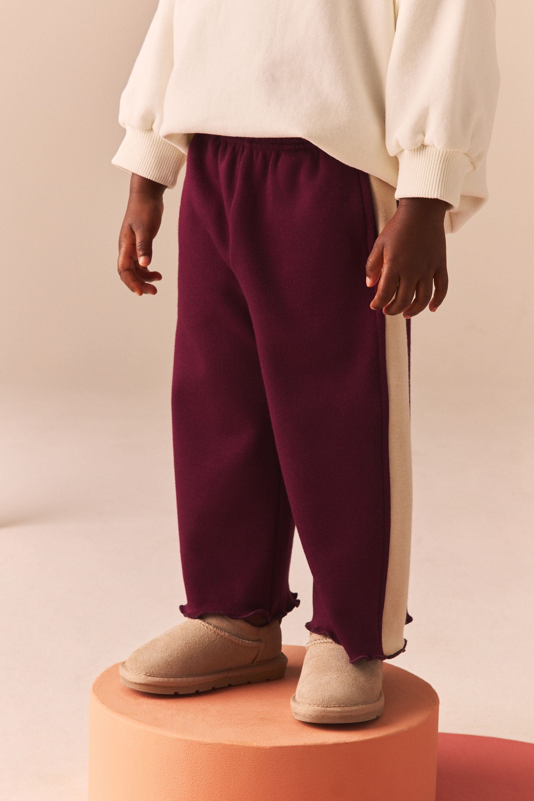 Berry Pink Cosy Fleece Lined Wide Trousers (3mths-7yrs)