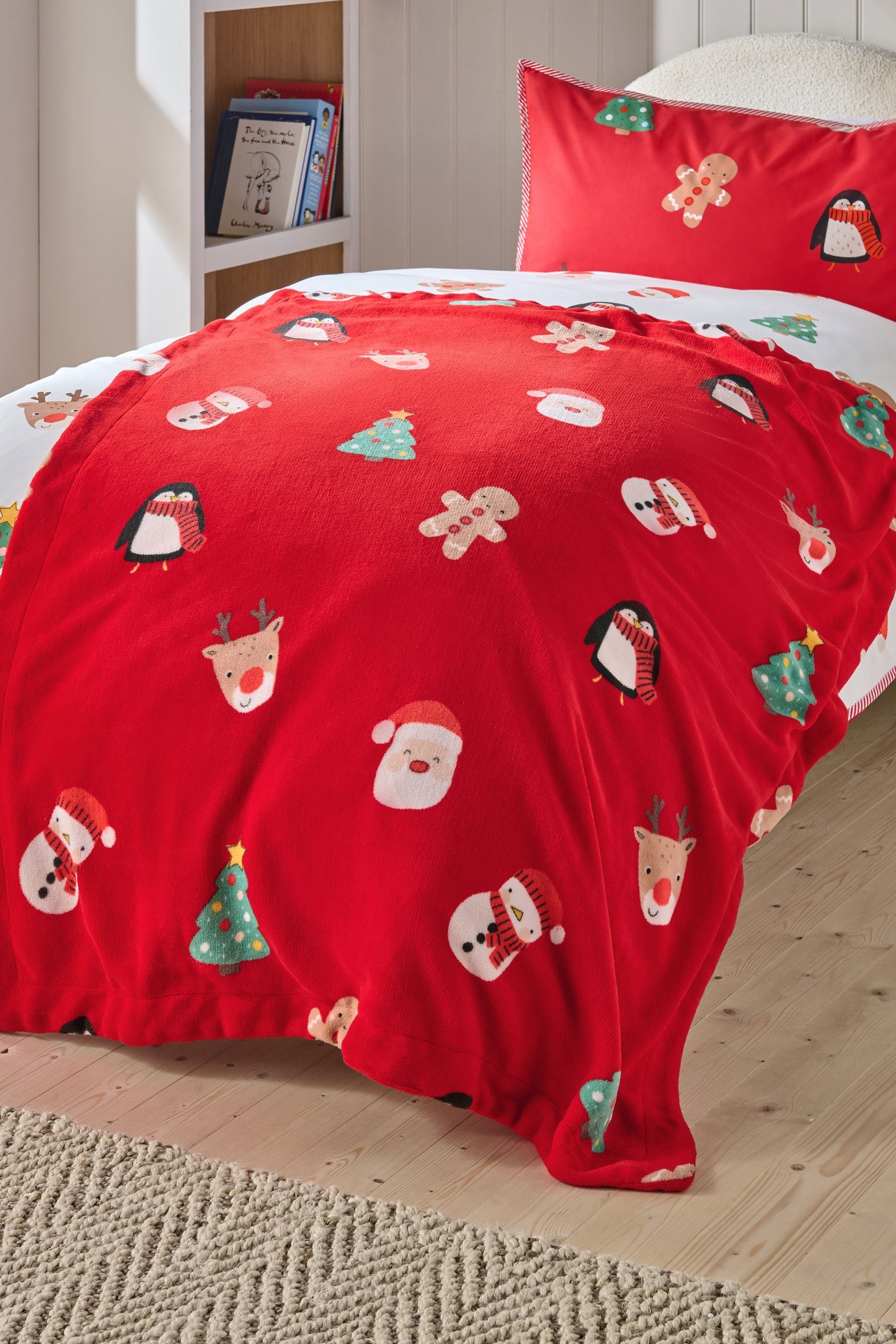 Red Santa Santa Christmas Super Soft Fleece Throw Blanket