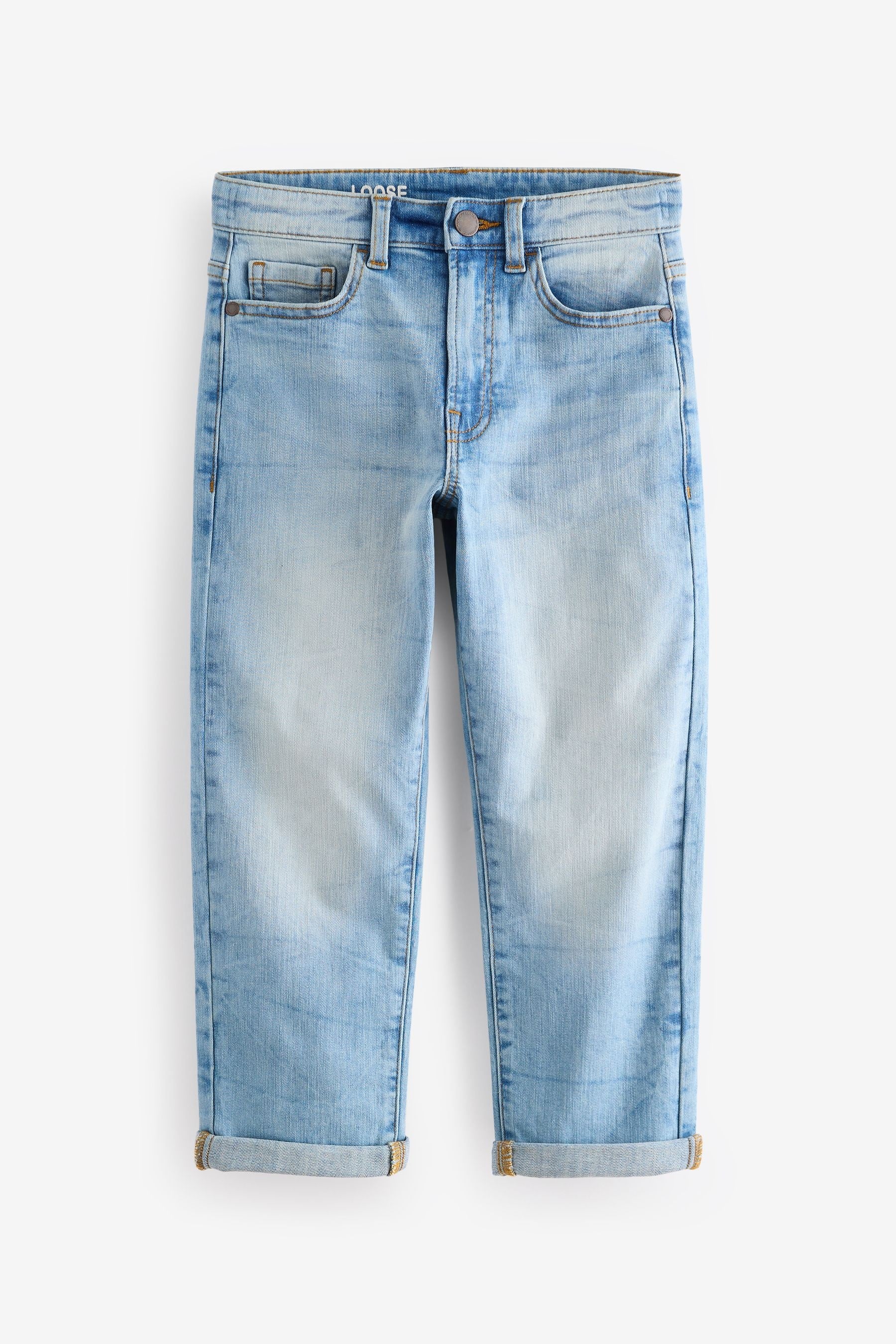 Blue Bleach Loose Fit Rich Stretch Jeans (3-17yrs)