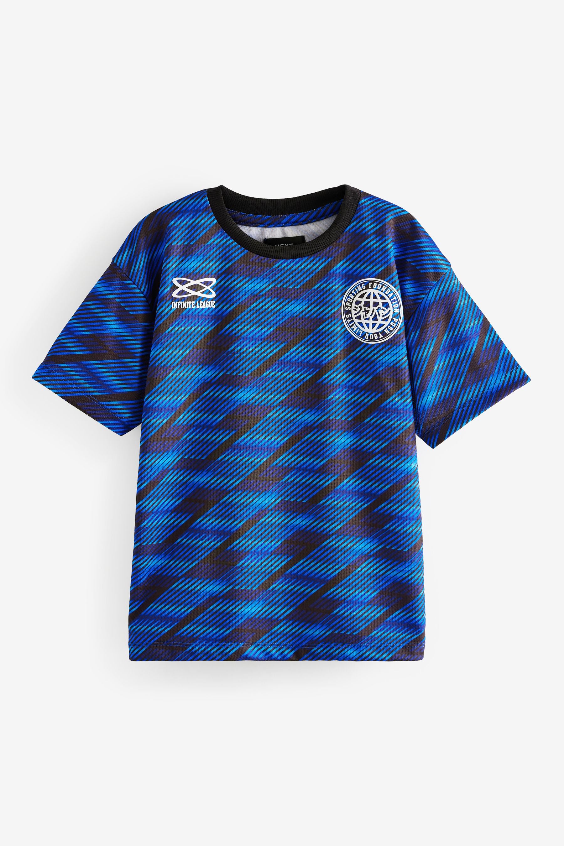 Blue Relaxed Fit Short Sleeve Football T-Shirt (3-16yrs)