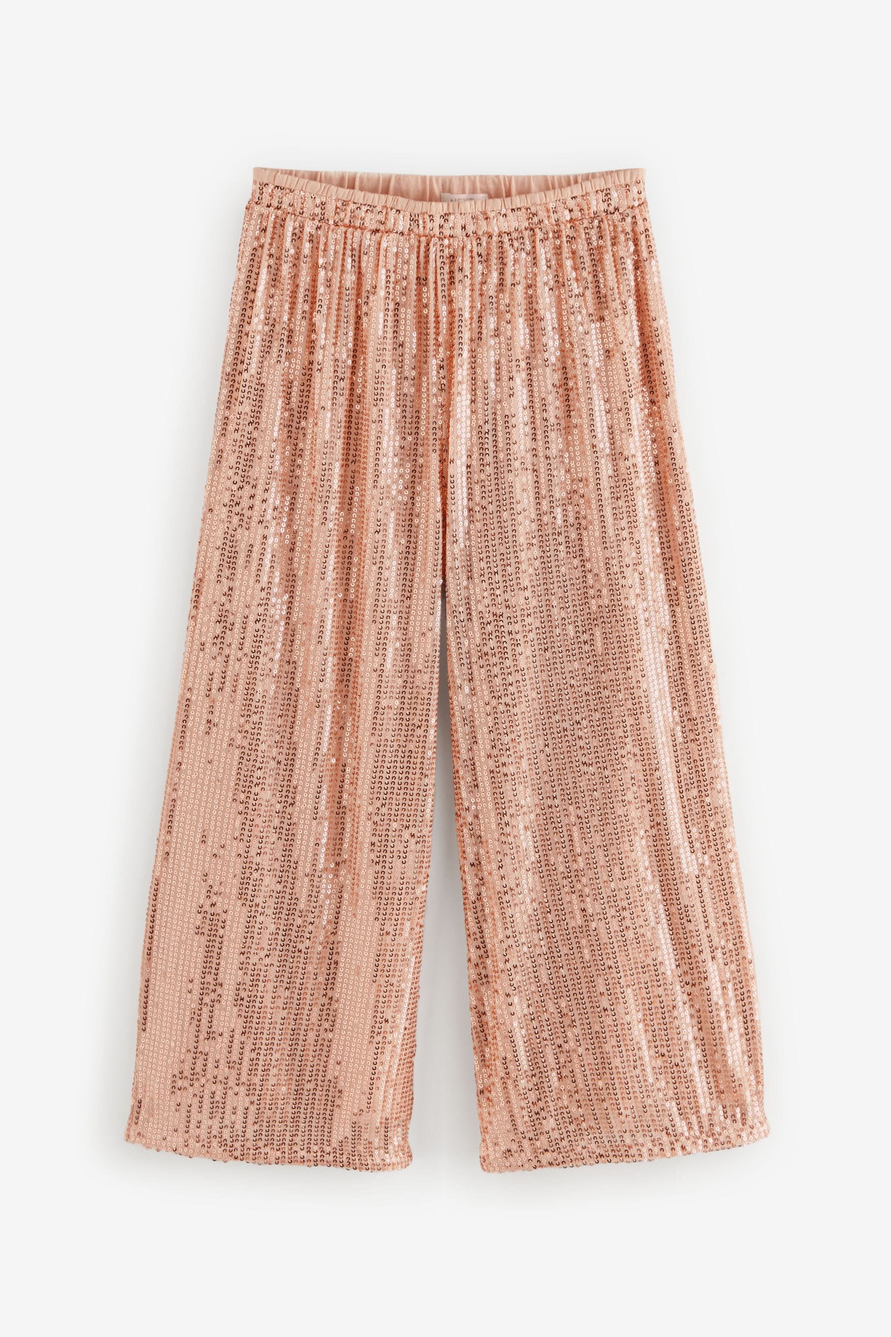 Gold Wide Leg Sequin Trousers (3-16yrs)