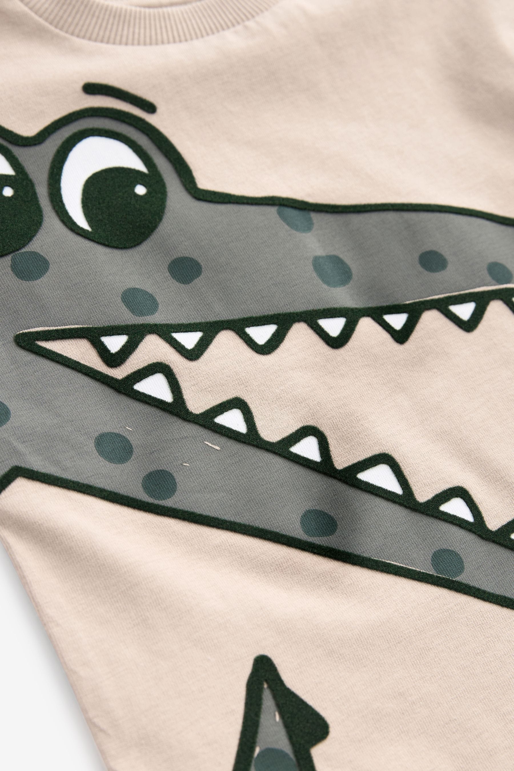 Neutral Crocodile 100% Cotton Short Sleeve Character T-Shirt (3mths-7yrs)