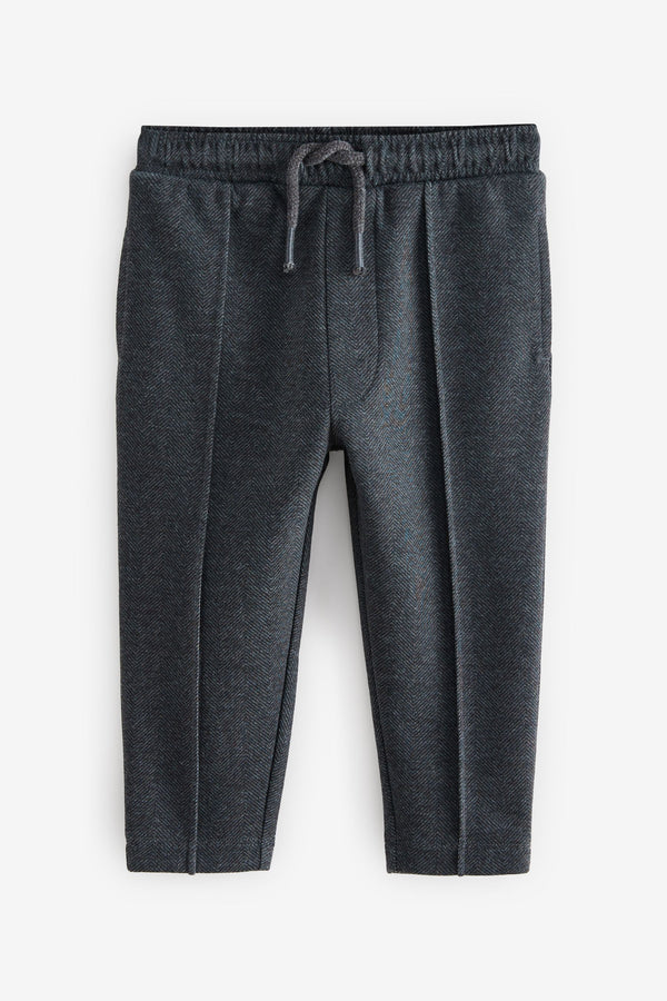 Charcoal Grey Herringbone Pintuck Jersey Joggers (3mths-7yrs)