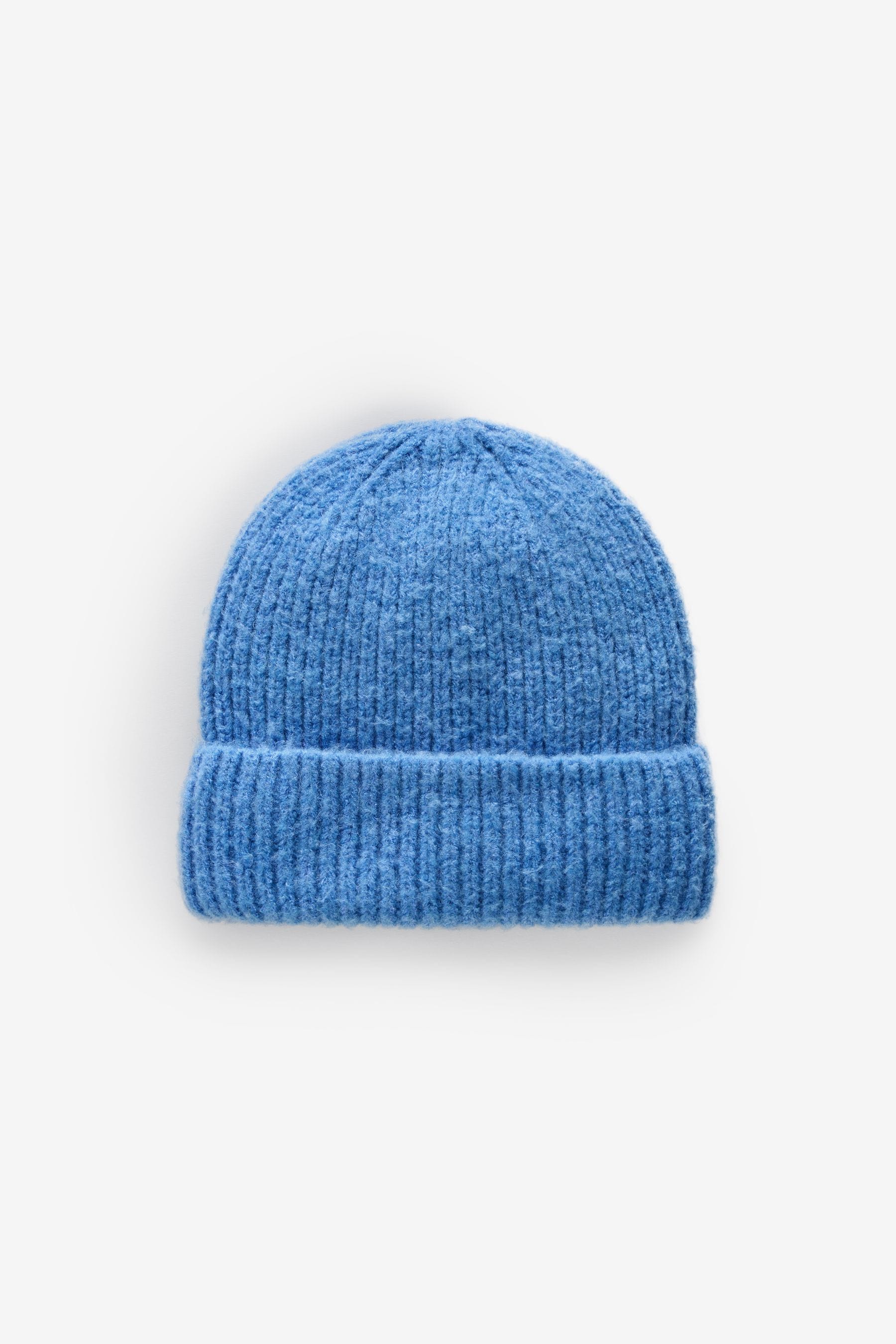 Blue Chunky Rib Beanie Hat (1-16yrs)