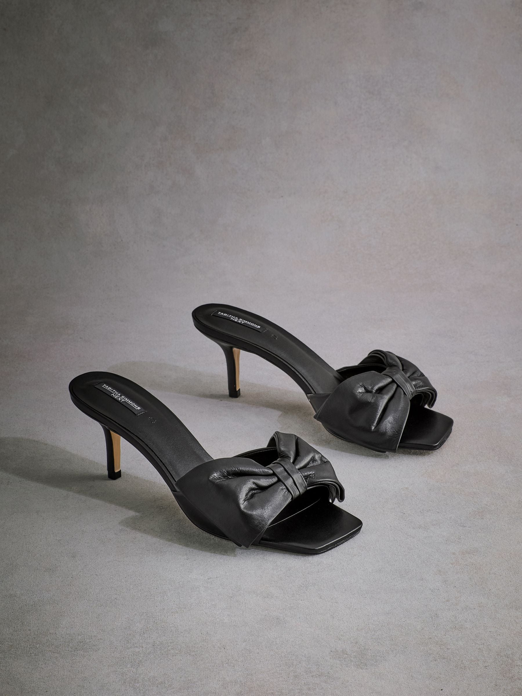 Black Tabitha Simmons Joelle Leather Bow Mules