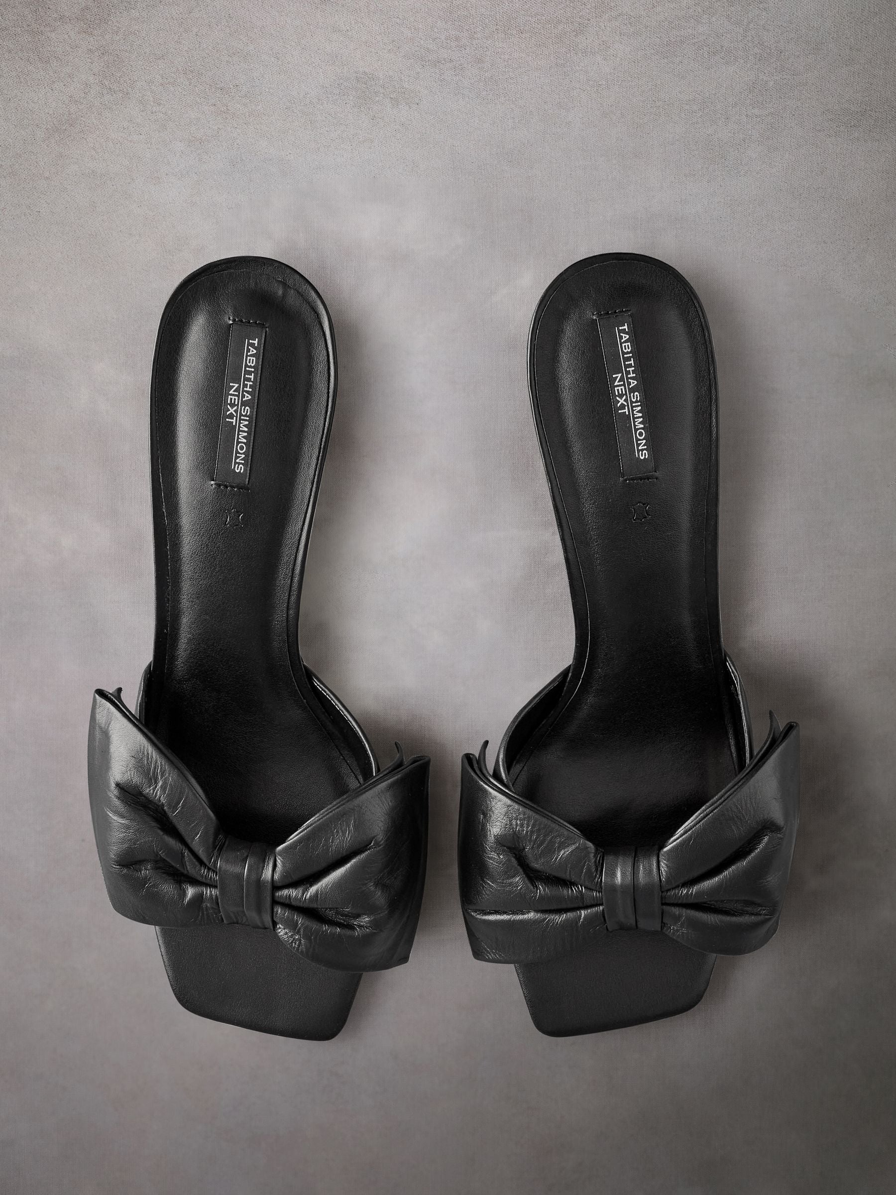 Black Tabitha Simmons Joelle Leather Bow Mules