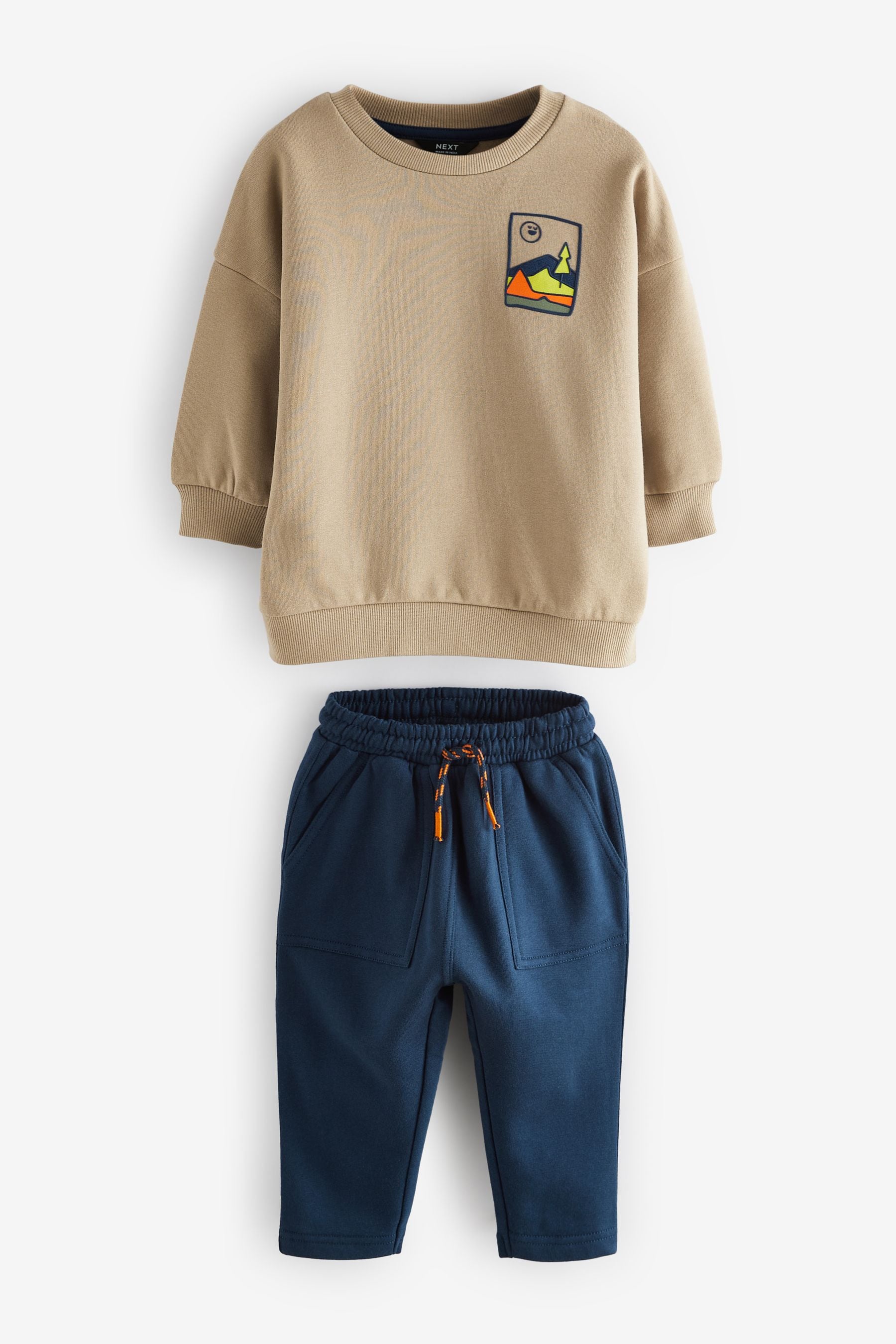 Stone Mountain Scene Backprint 100% Cotton Sweatshirt and Joggers Set (3mths-7yrs)