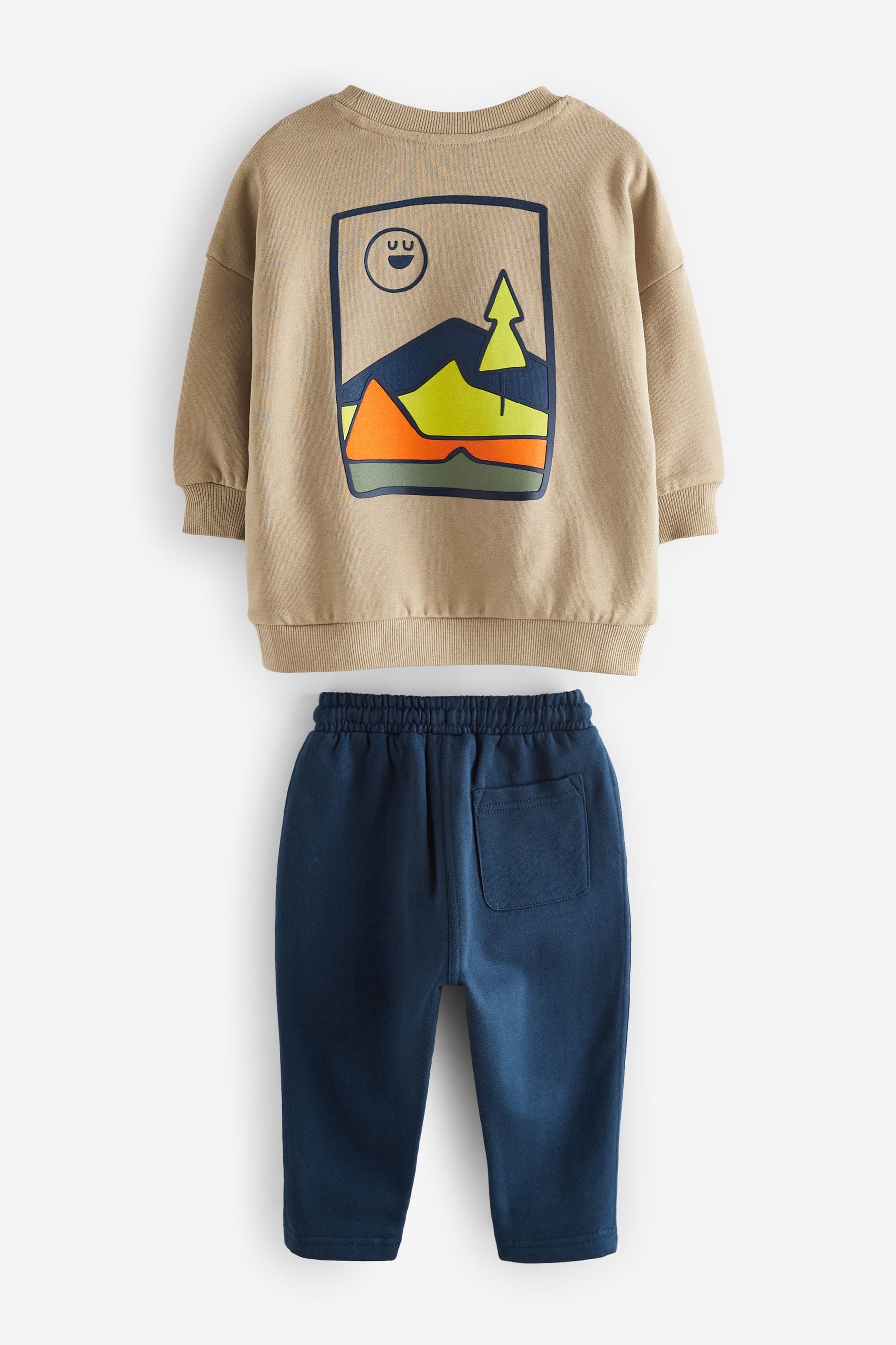 Stone Mountain Scene Backprint 100% Cotton Sweatshirt and Joggers Set (3mths-7yrs)